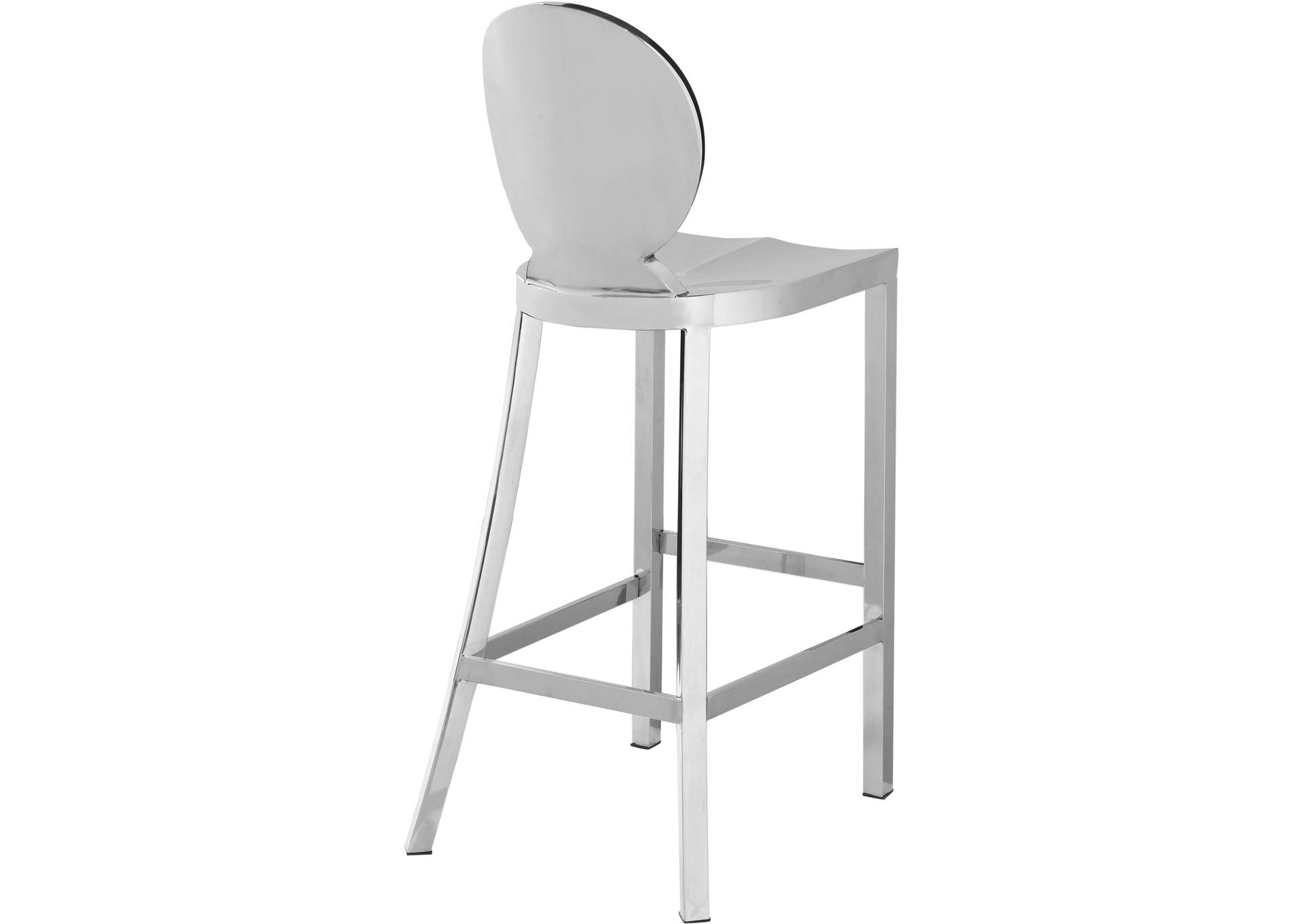 Maddox Chrome Stainless Steel Stool,Meridian Furniture