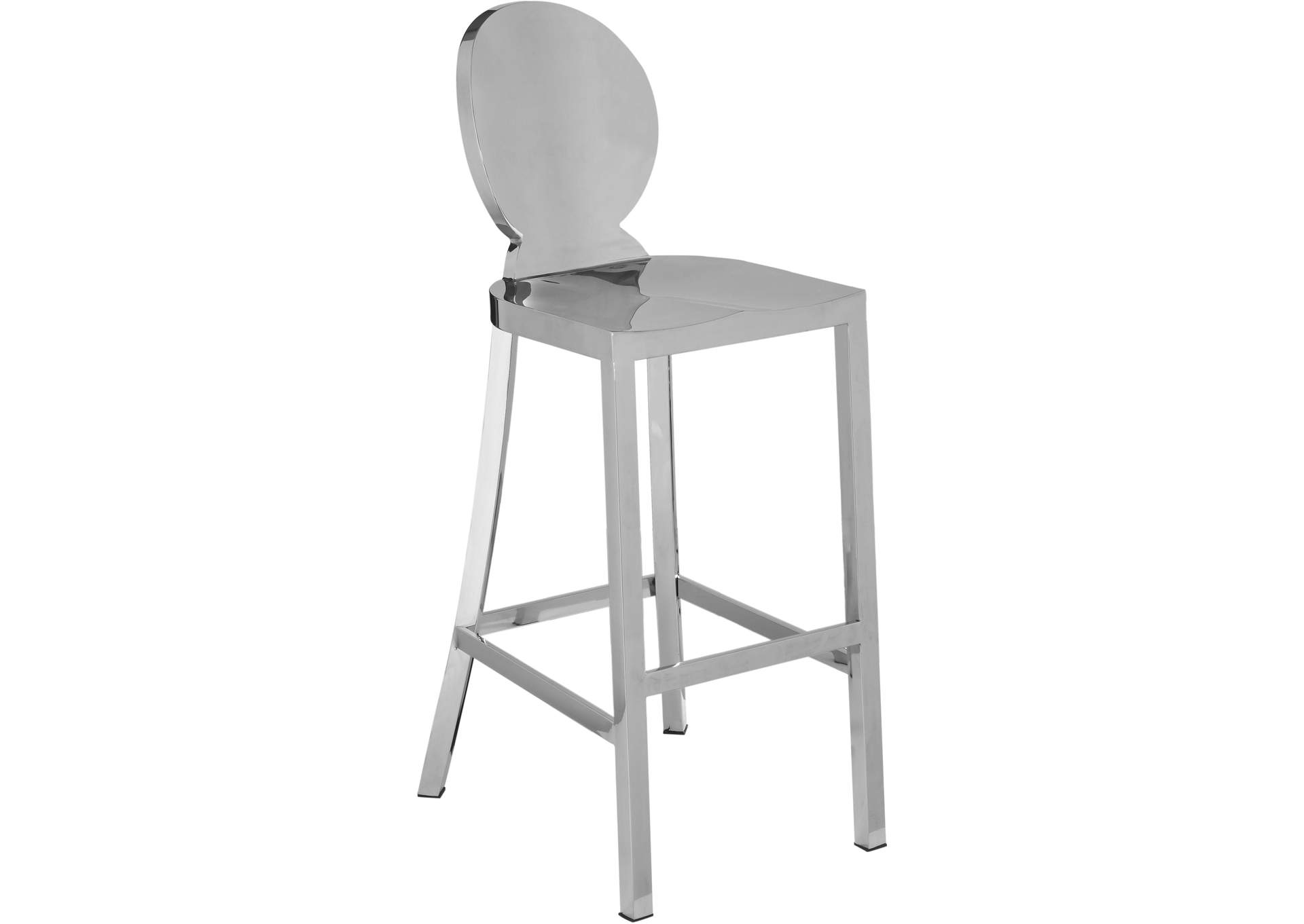 Maddox Chrome Stainless Steel Stool,Meridian Furniture