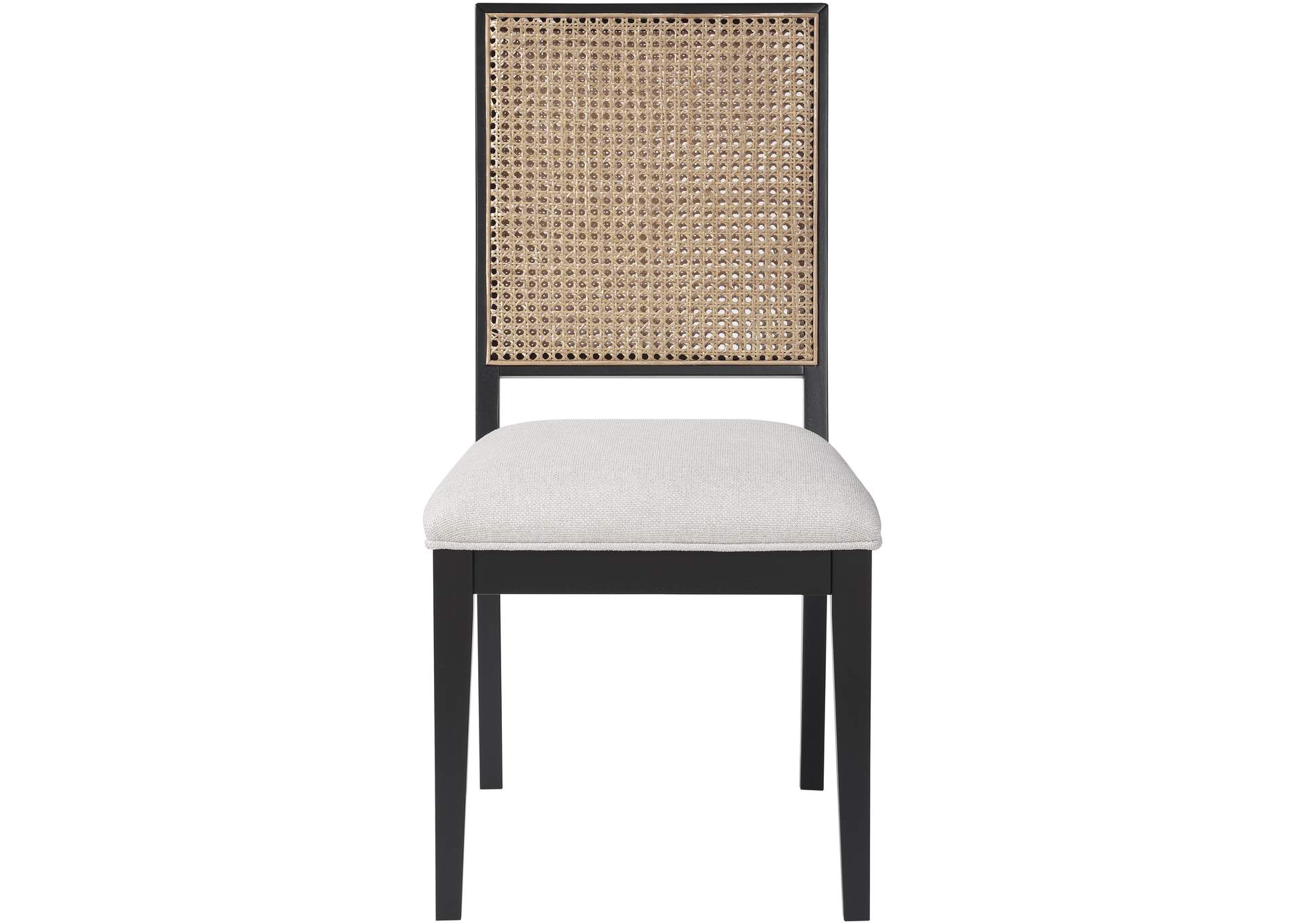 Butterfly Cream Linen Textured Fabric Dining Chair Set of 2,Meridian Furniture