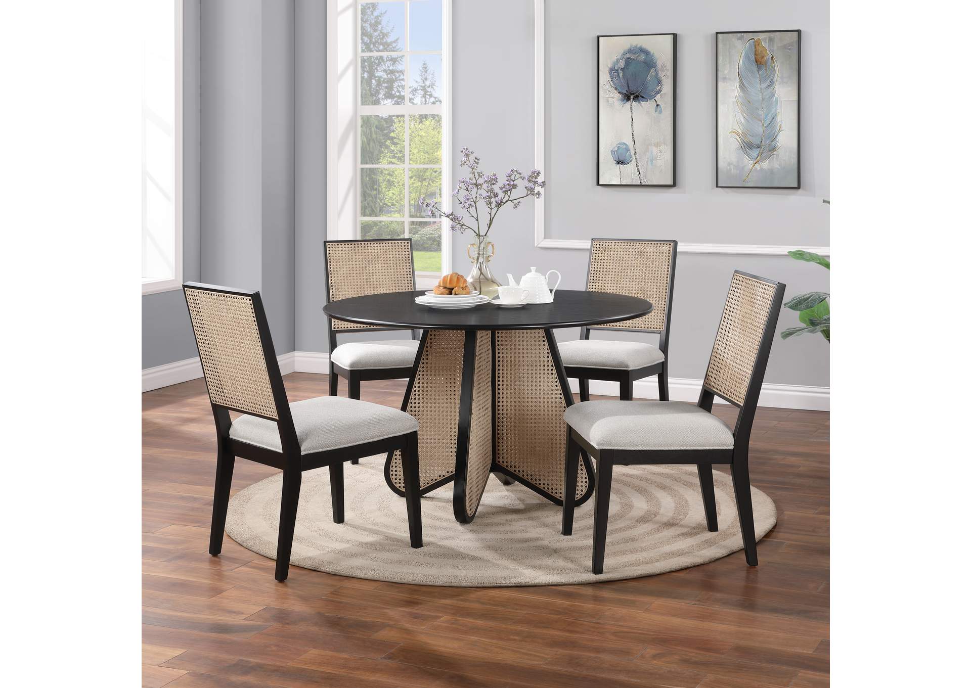 Butterfly Black Dining Table,Meridian Furniture