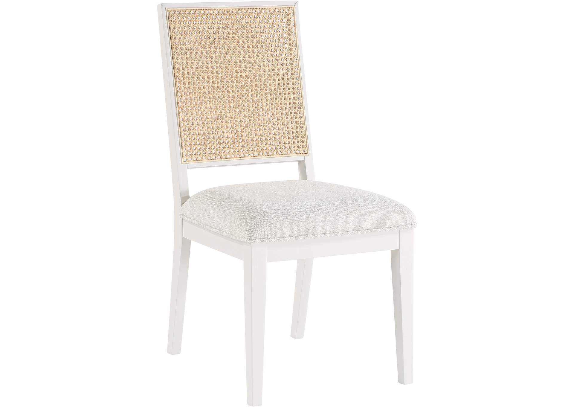 Butterfly Cream Linen Textured Fabric Dining Chair Set of 2,Meridian Furniture