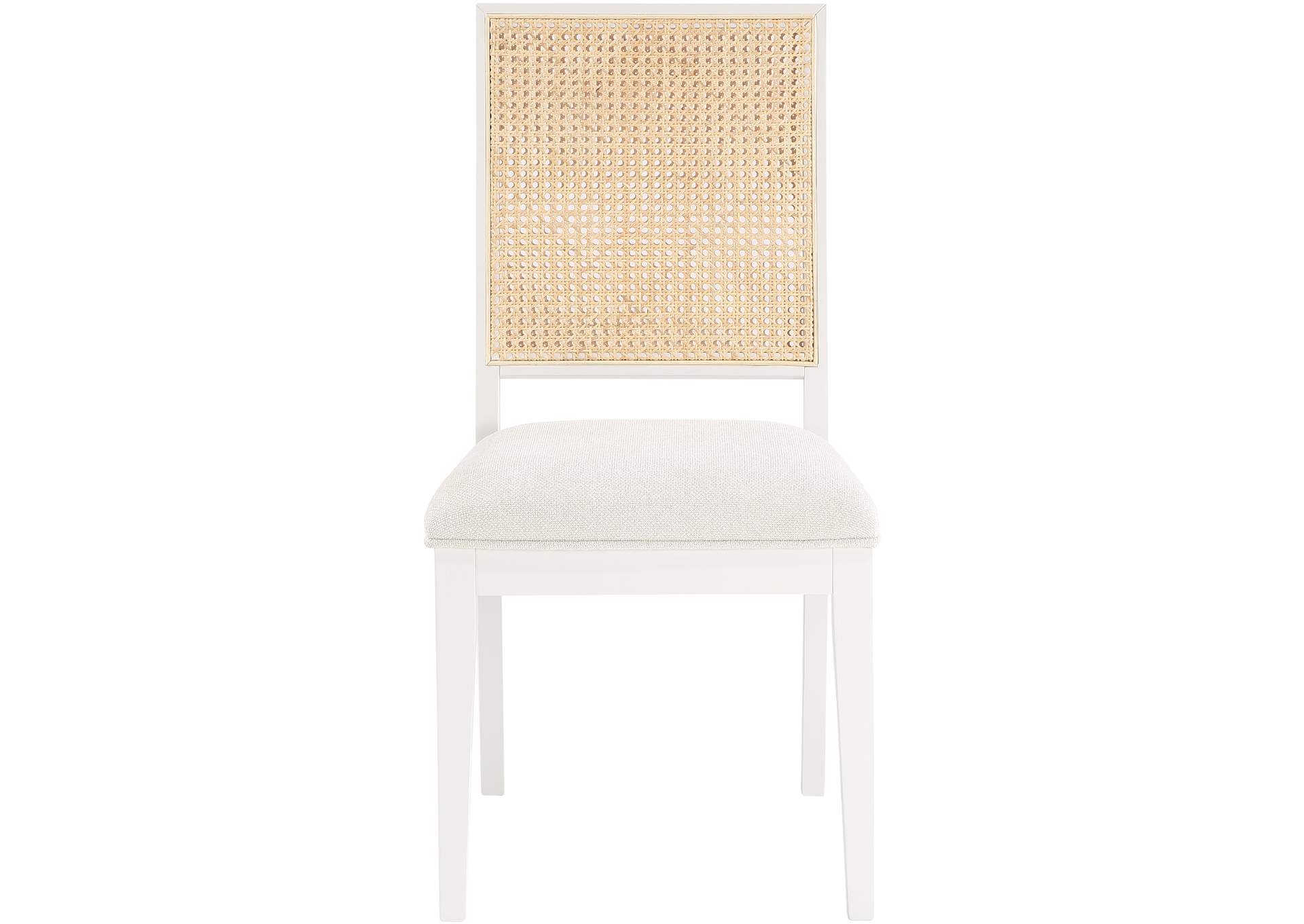 Butterfly Cream Linen Textured Fabric Dining Chair Set of 2,Meridian Furniture