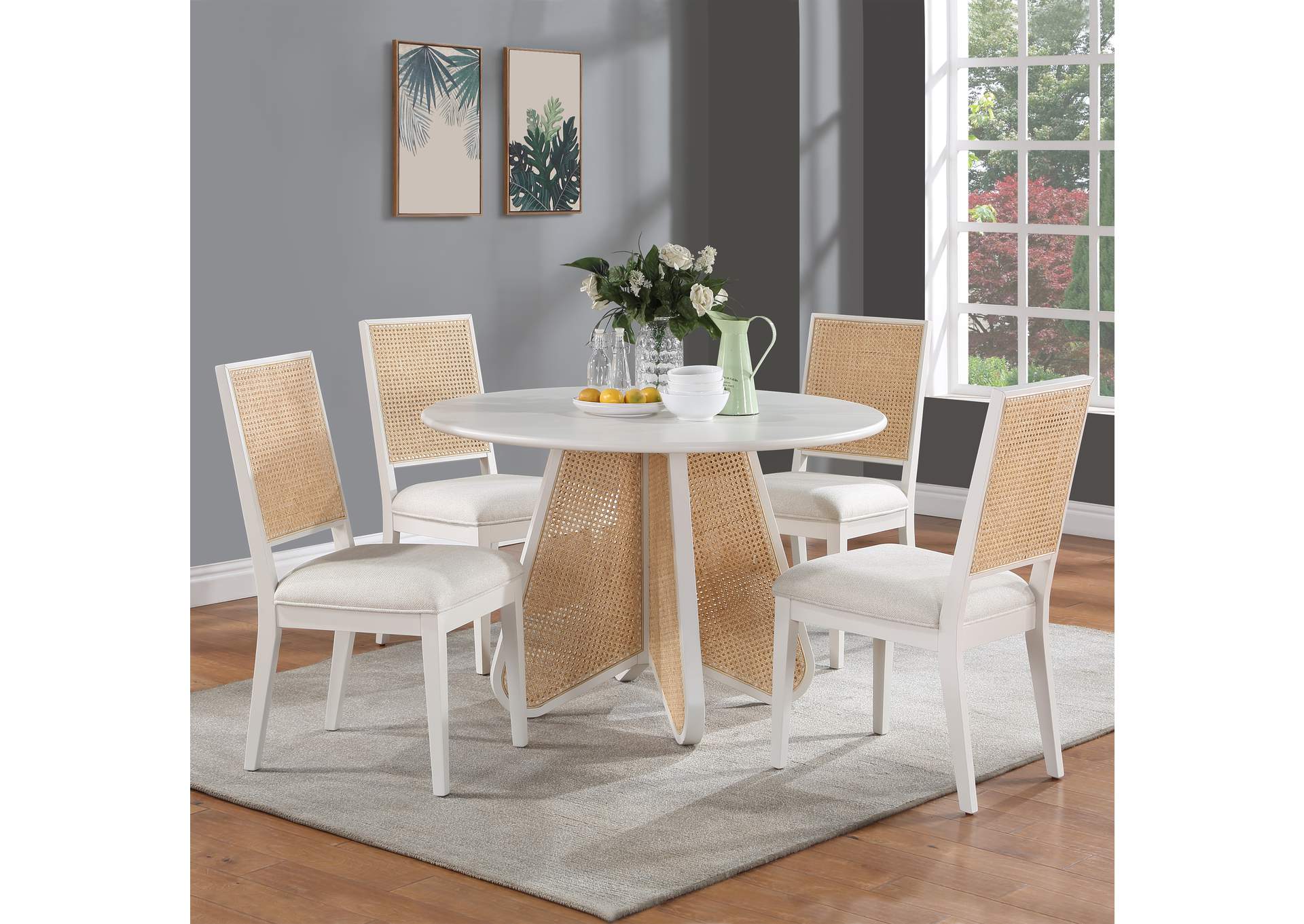 Butterfly White Dining Table,Meridian Furniture