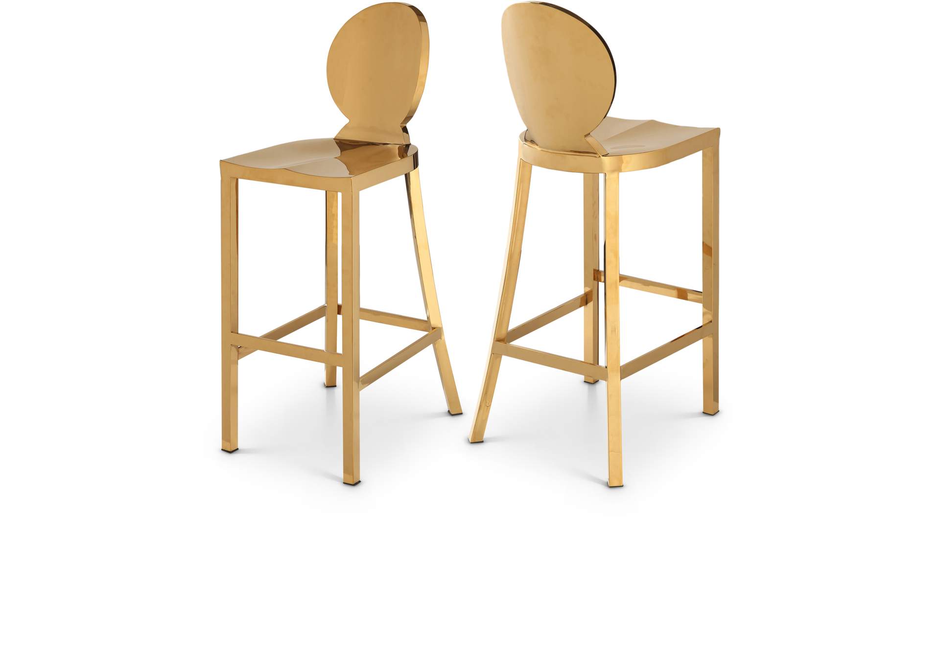 Maddox Gold Stainless Steel Stool,Meridian Furniture