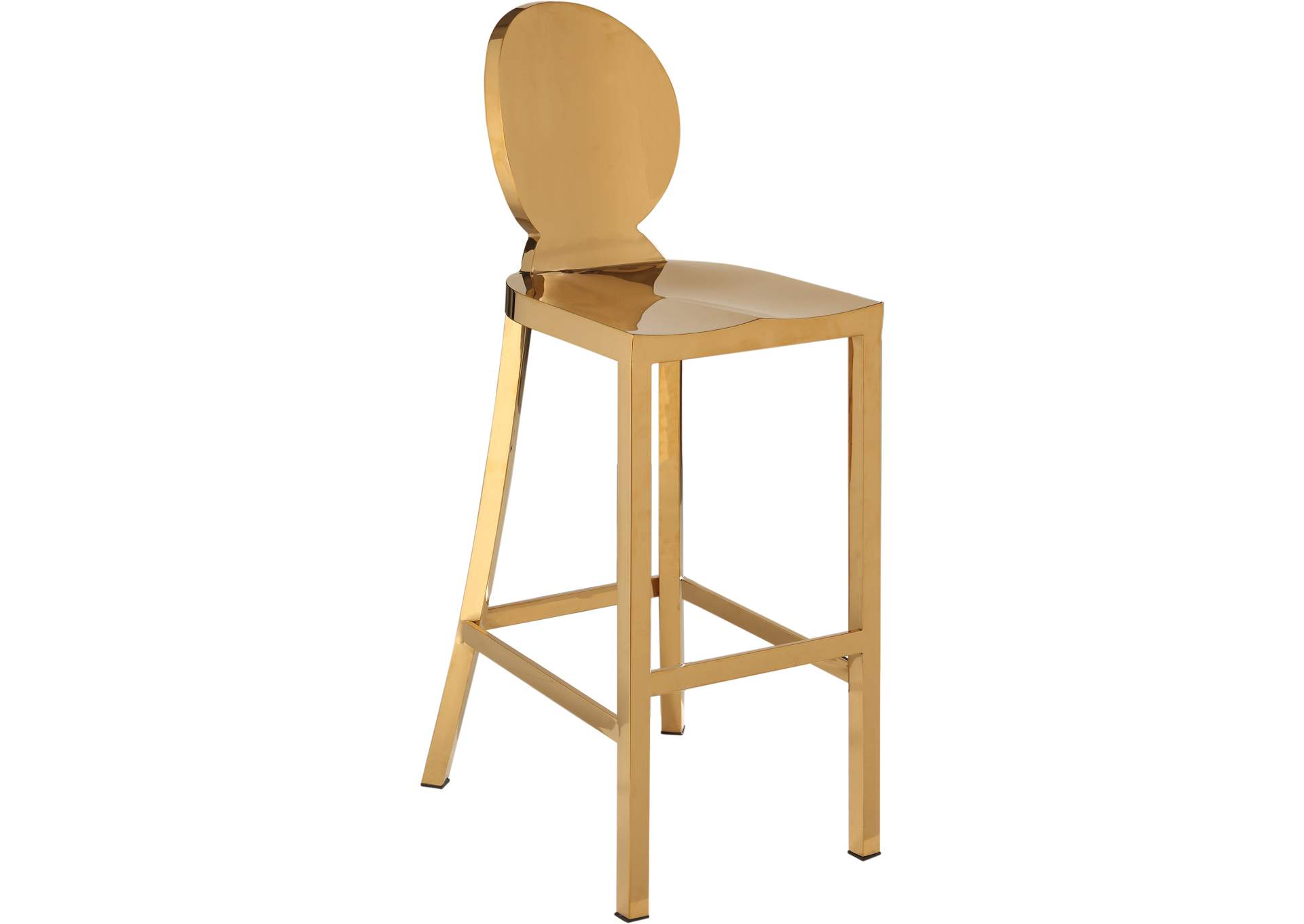 Maddox Gold Stainless Steel Stool,Meridian Furniture