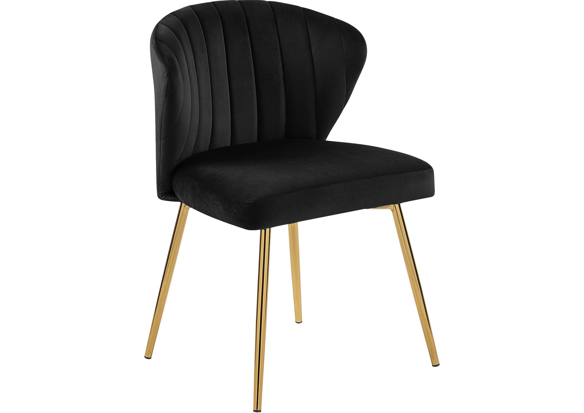 Finley Black Velvet Dining Chair Set of 2,Meridian Furniture