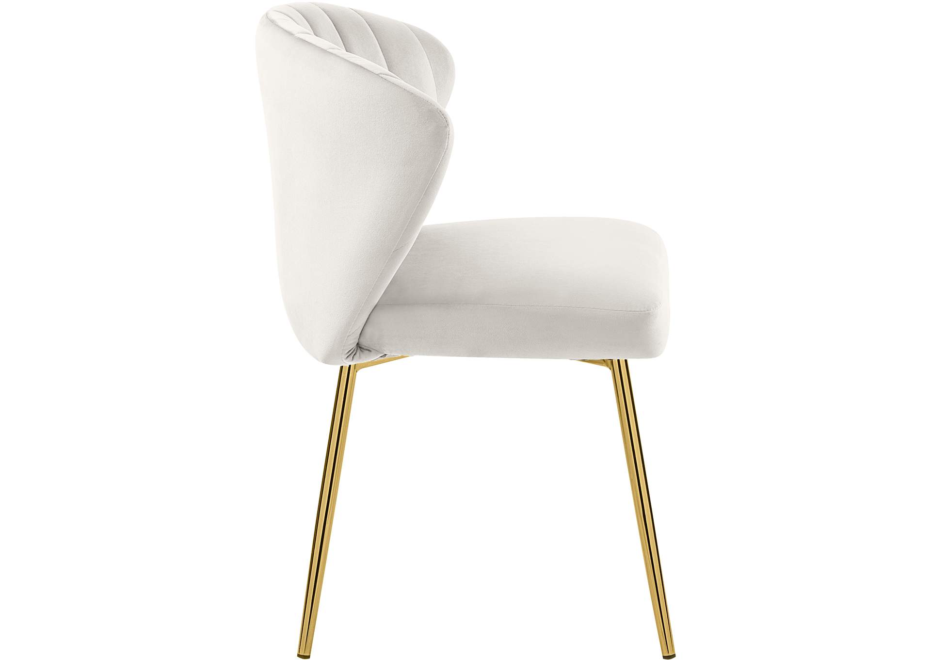 Finley Cream Velvet Dining Chair Set of 2,Meridian Furniture