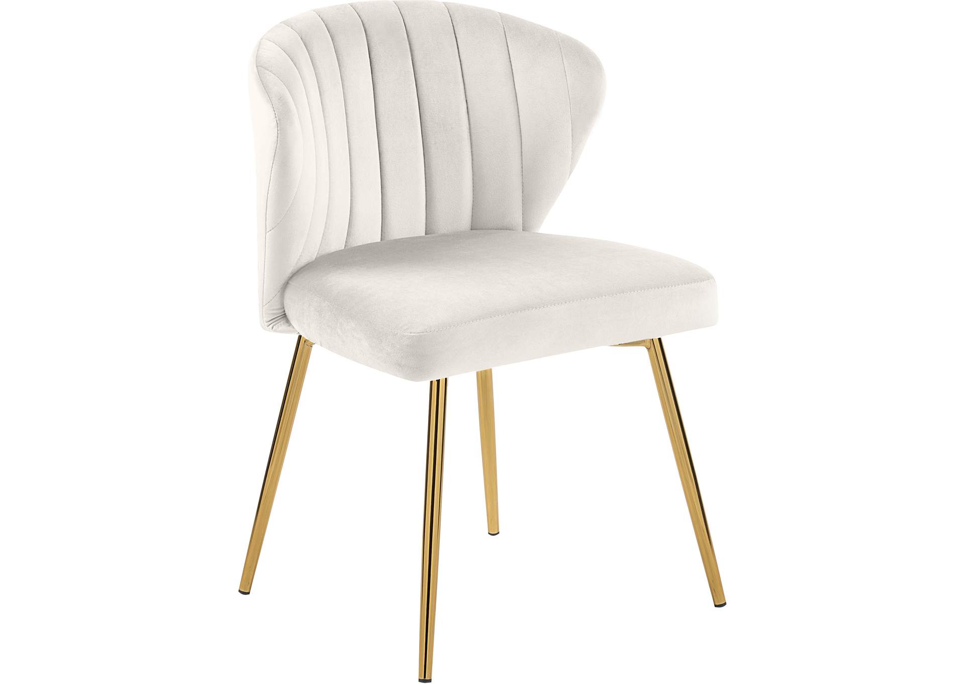 Finley Cream Velvet Dining Chair Set of 2,Meridian Furniture