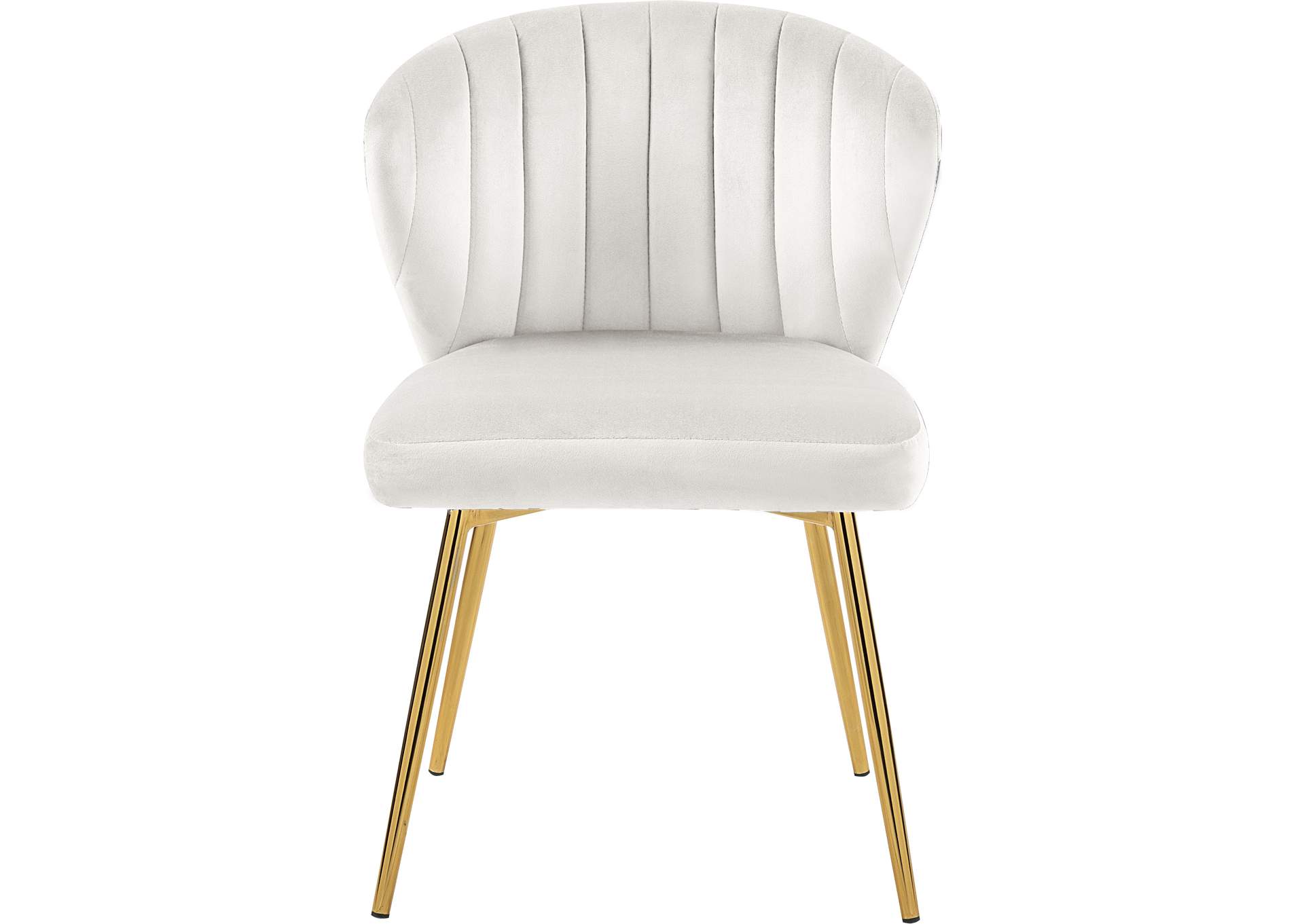 Finley Cream Velvet Dining Chair Set of 2,Meridian Furniture