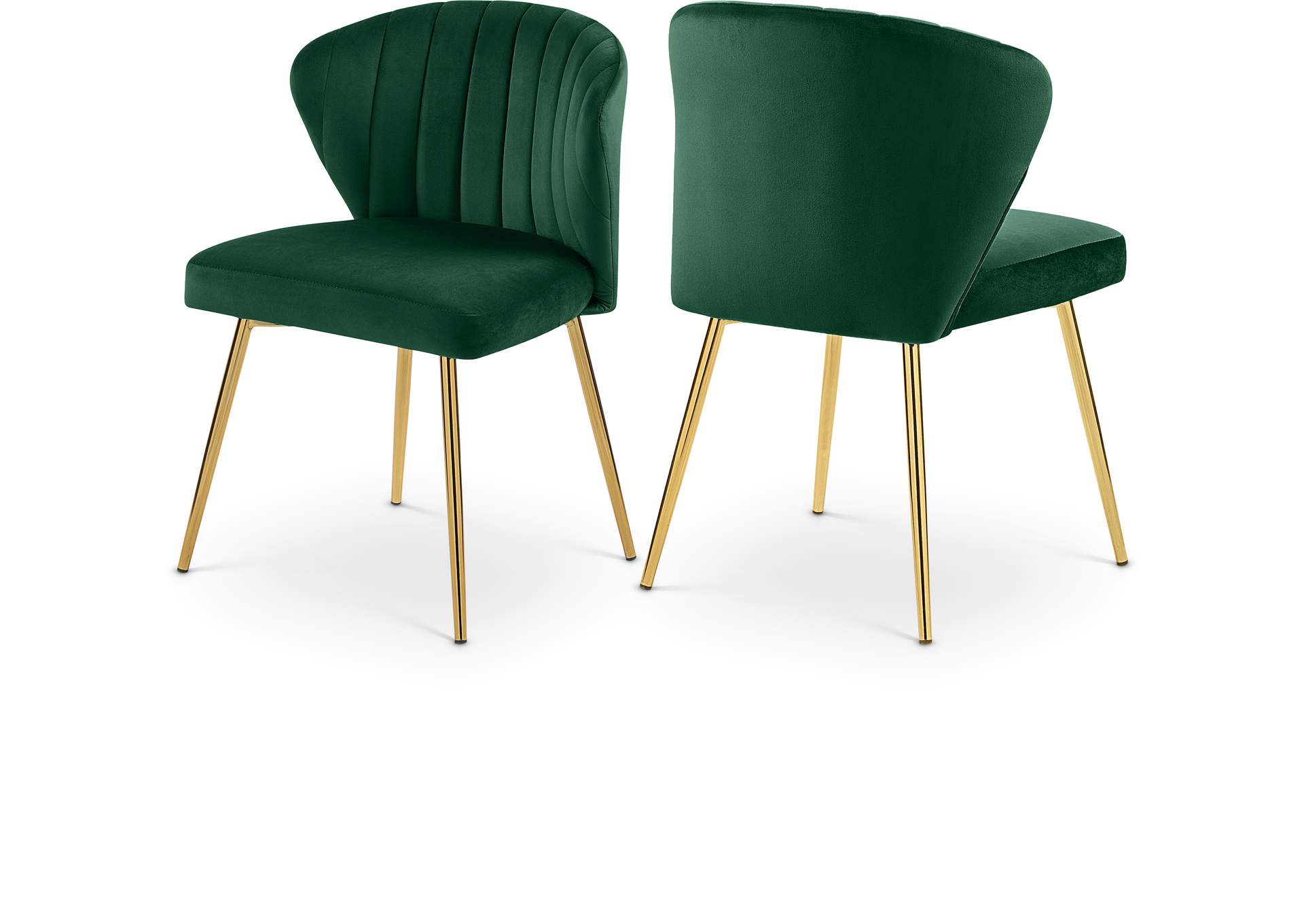 Finley Green Velvet Dining Chair Set of 2,Meridian Furniture