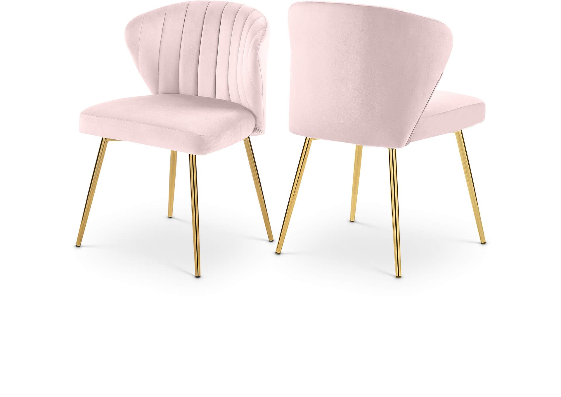 Finley Pink Velvet Dining Chair Set of 2,Meridian Furniture