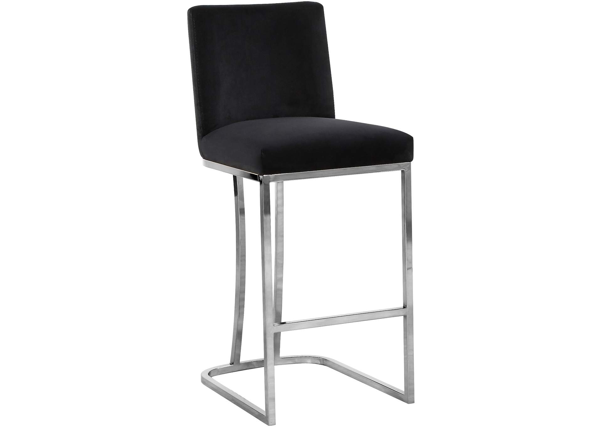 Heidi Black Velvet Stool,Meridian Furniture