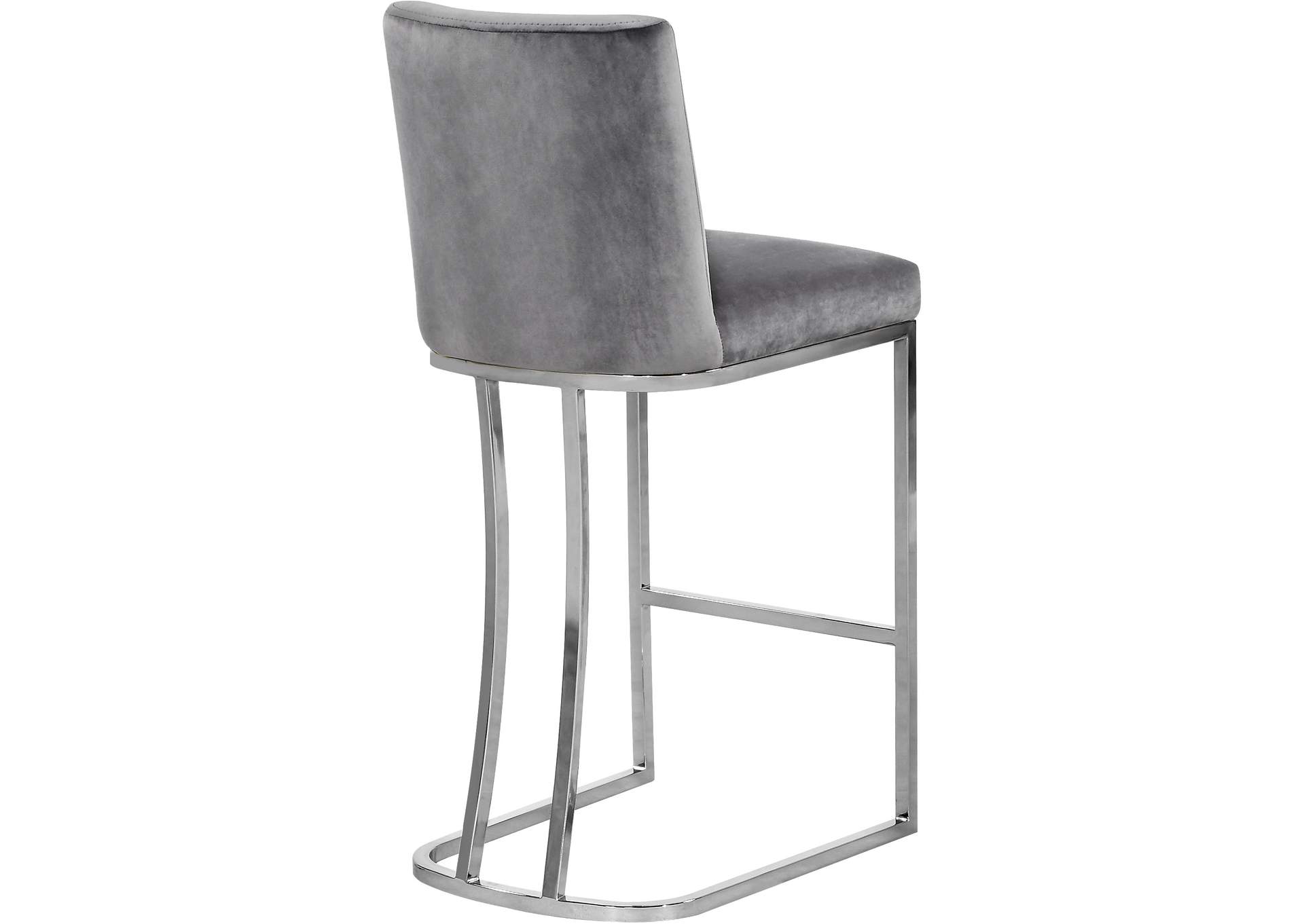 Heidi Grey Velvet Stool,Meridian Furniture