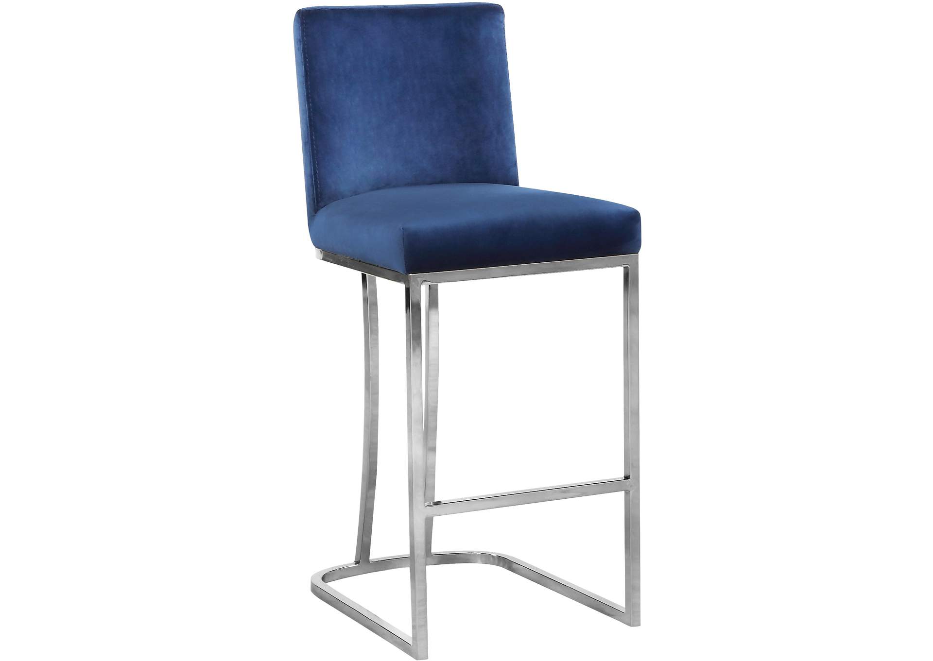 Heidi Navy Velvet Stool,Meridian Furniture