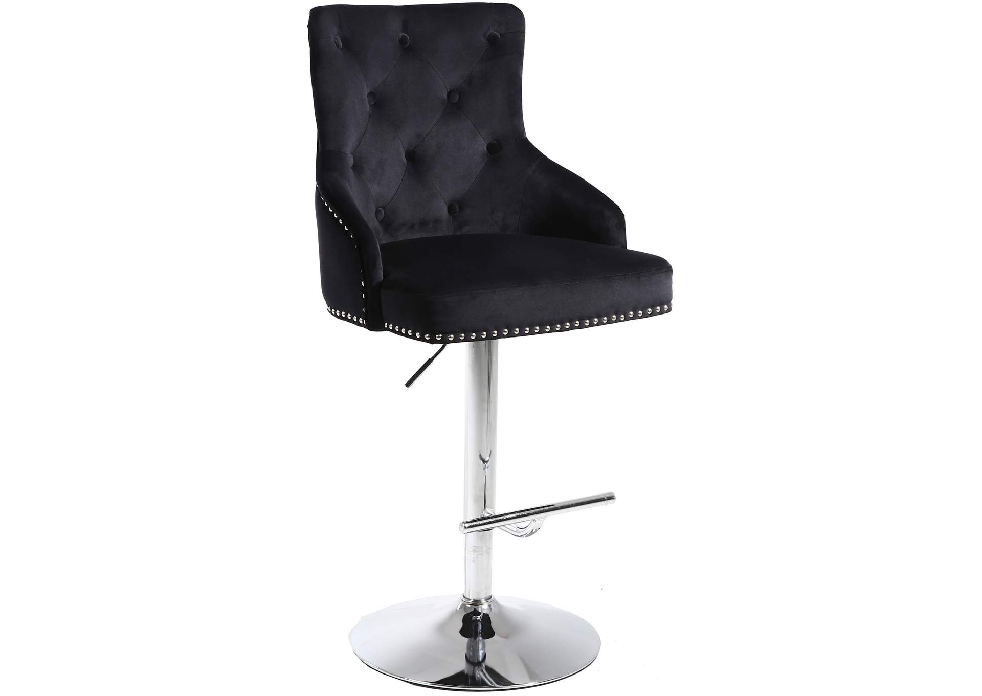 Claude Black Velvet Adjustable Stool,Meridian Furniture