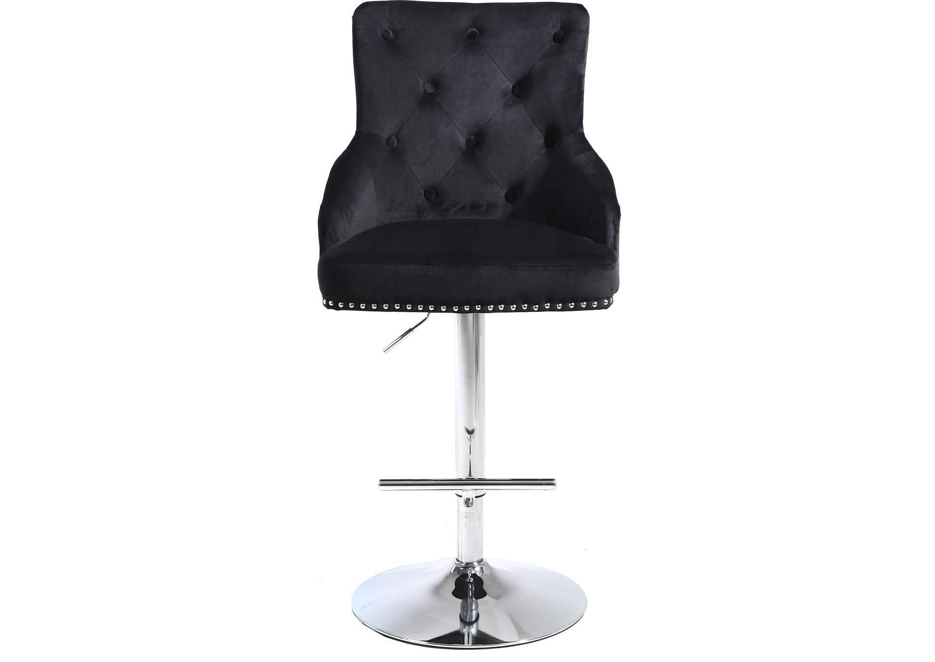 Claude Black Velvet Adjustable Stool,Meridian Furniture