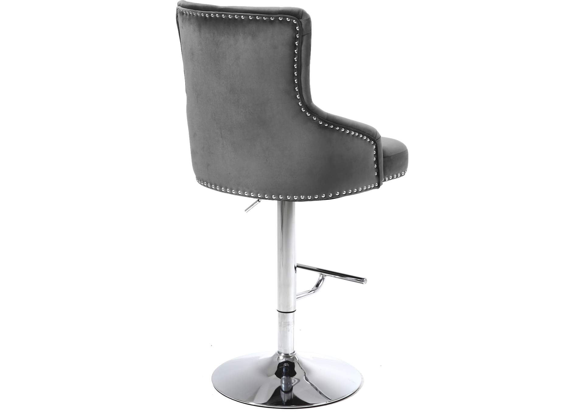 Claude Grey Velvet Adjustable Stool,Meridian Furniture