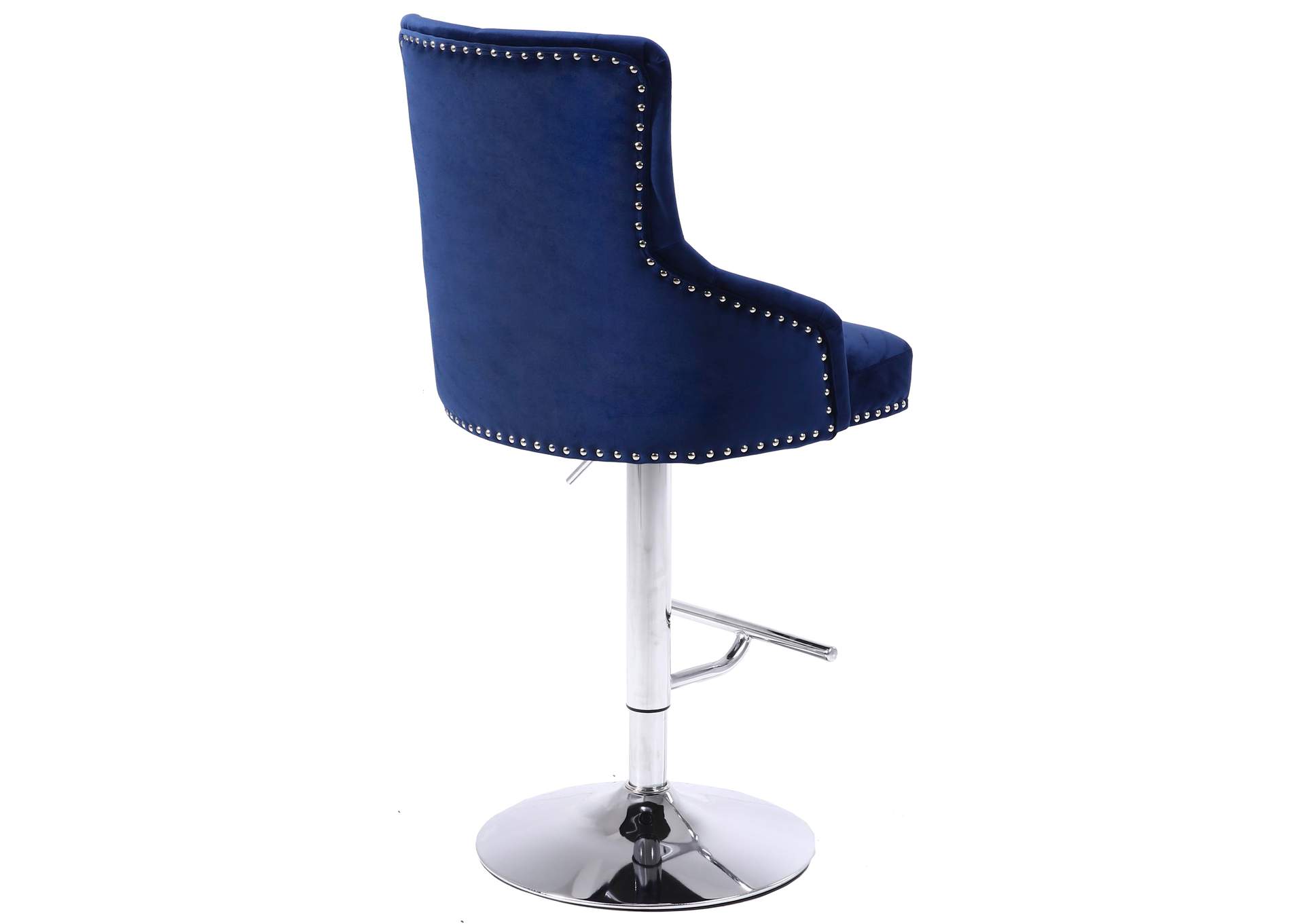 Claude Navy Velvet Adjustable Stool,Meridian Furniture