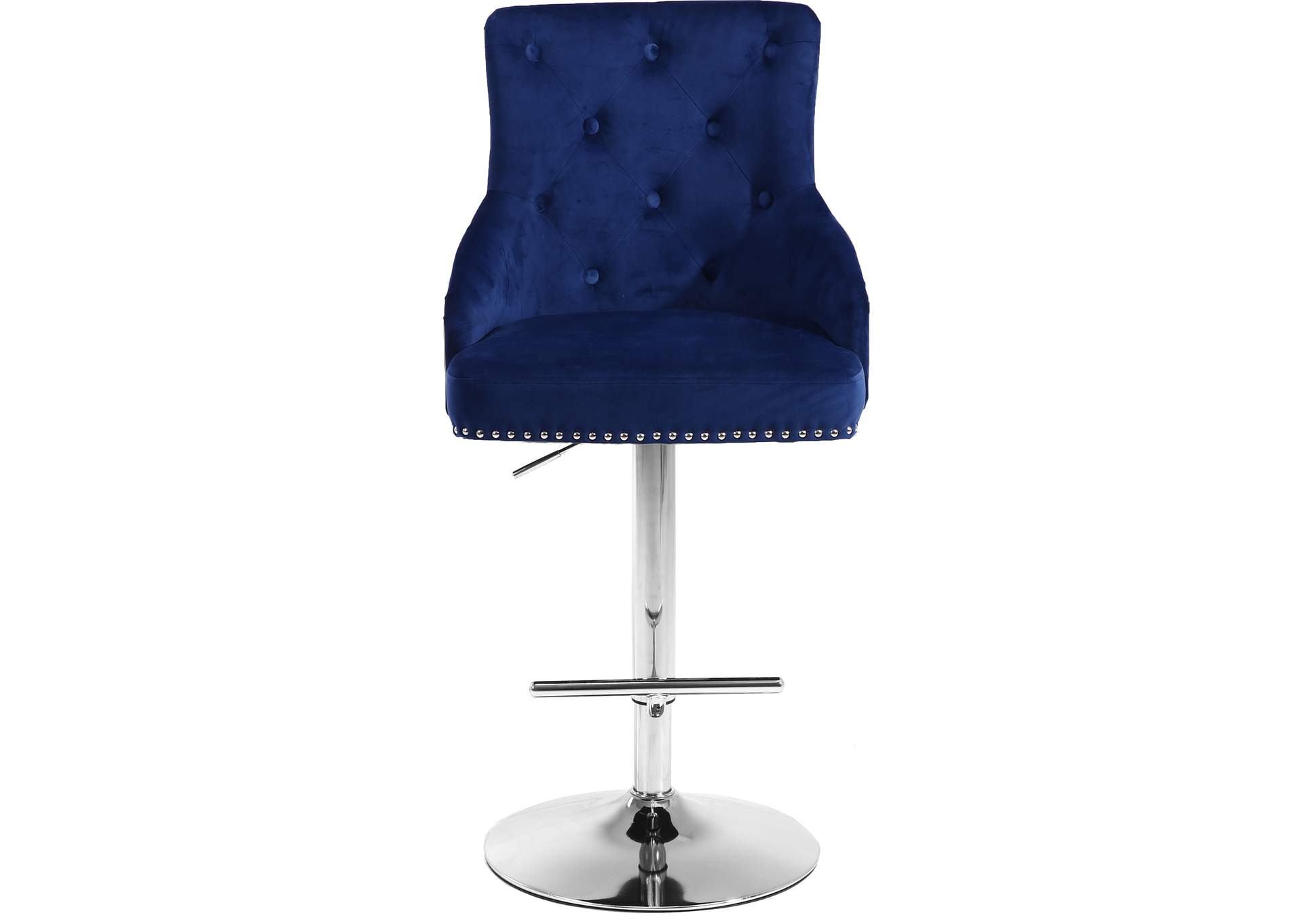 Claude Navy Velvet Adjustable Stool,Meridian Furniture