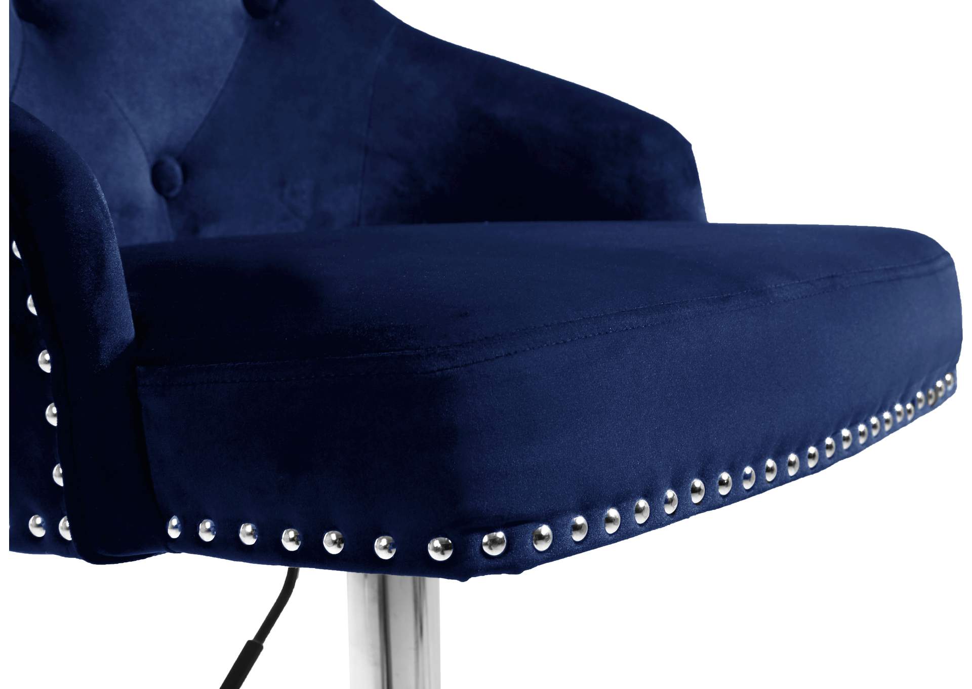 Claude Navy Velvet Adjustable Stool,Meridian Furniture