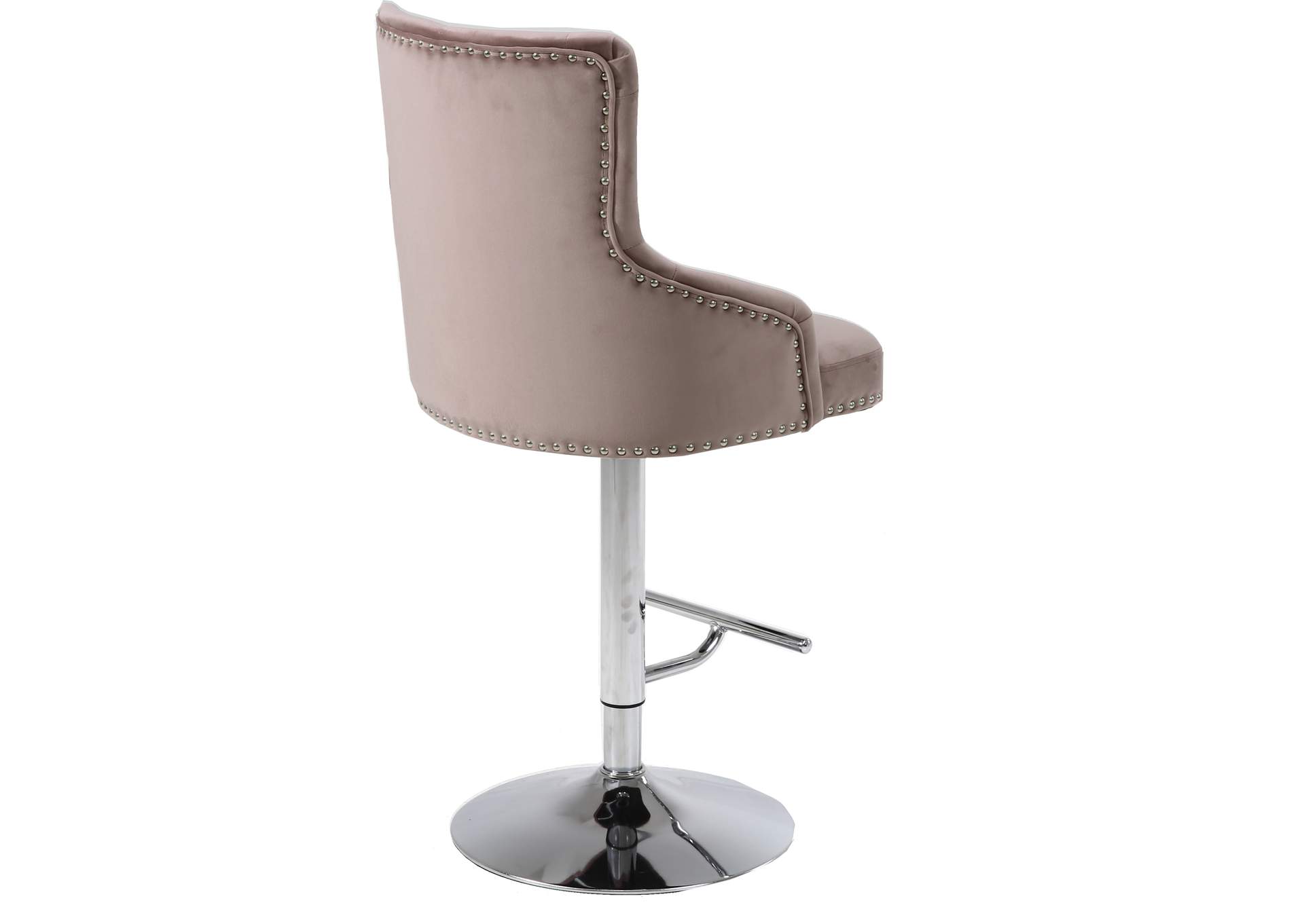 Claude Pink Velvet Adjustable Stool,Meridian Furniture