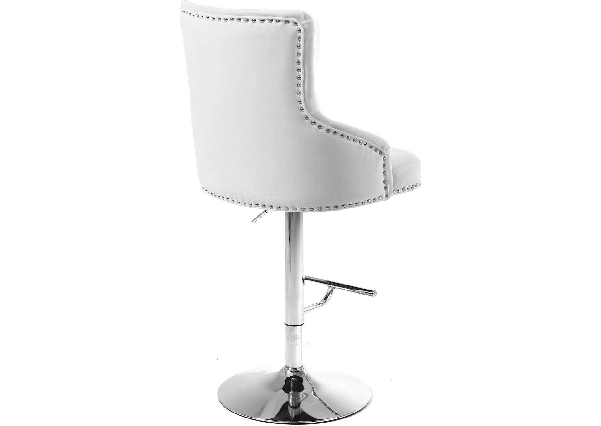 Claude White Velvet Adjustable Stool,Meridian Furniture