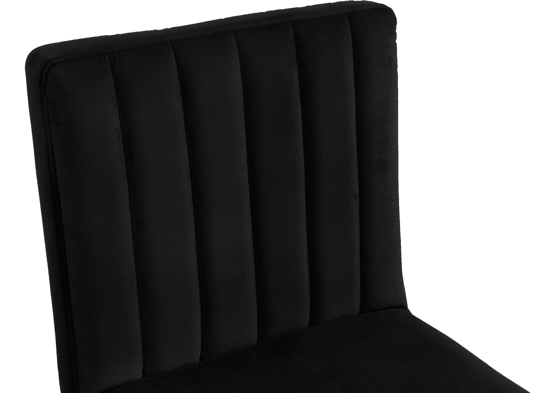 Joel Black Velvet Adjustable Stool Set of 2,Meridian Furniture