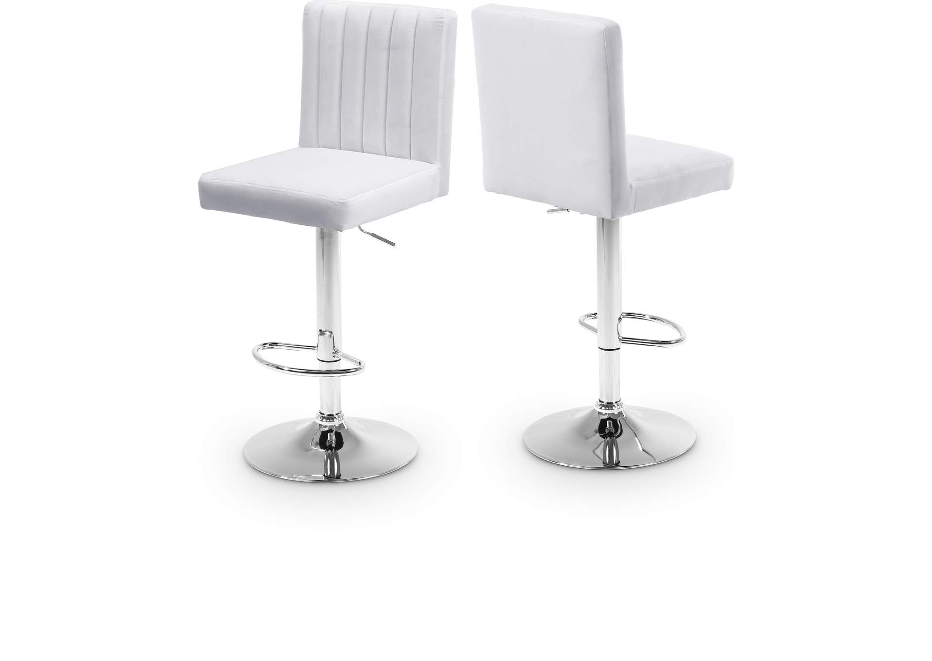 Joel White Velvet Adjustable Stool Set of 2,Meridian Furniture