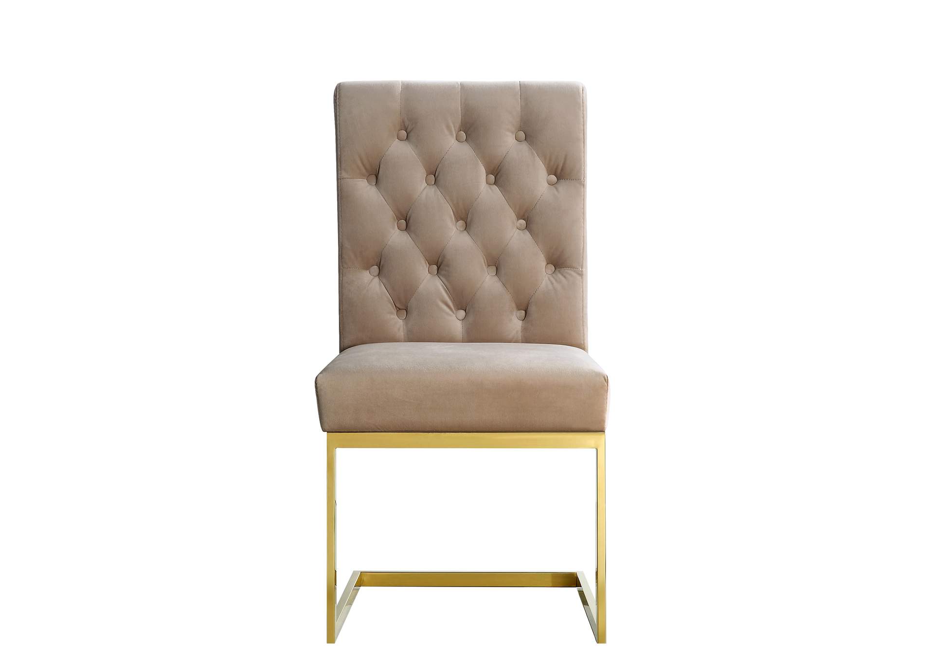 Cameron Beige Velvet Dining Chair Set of 2,Meridian Furniture