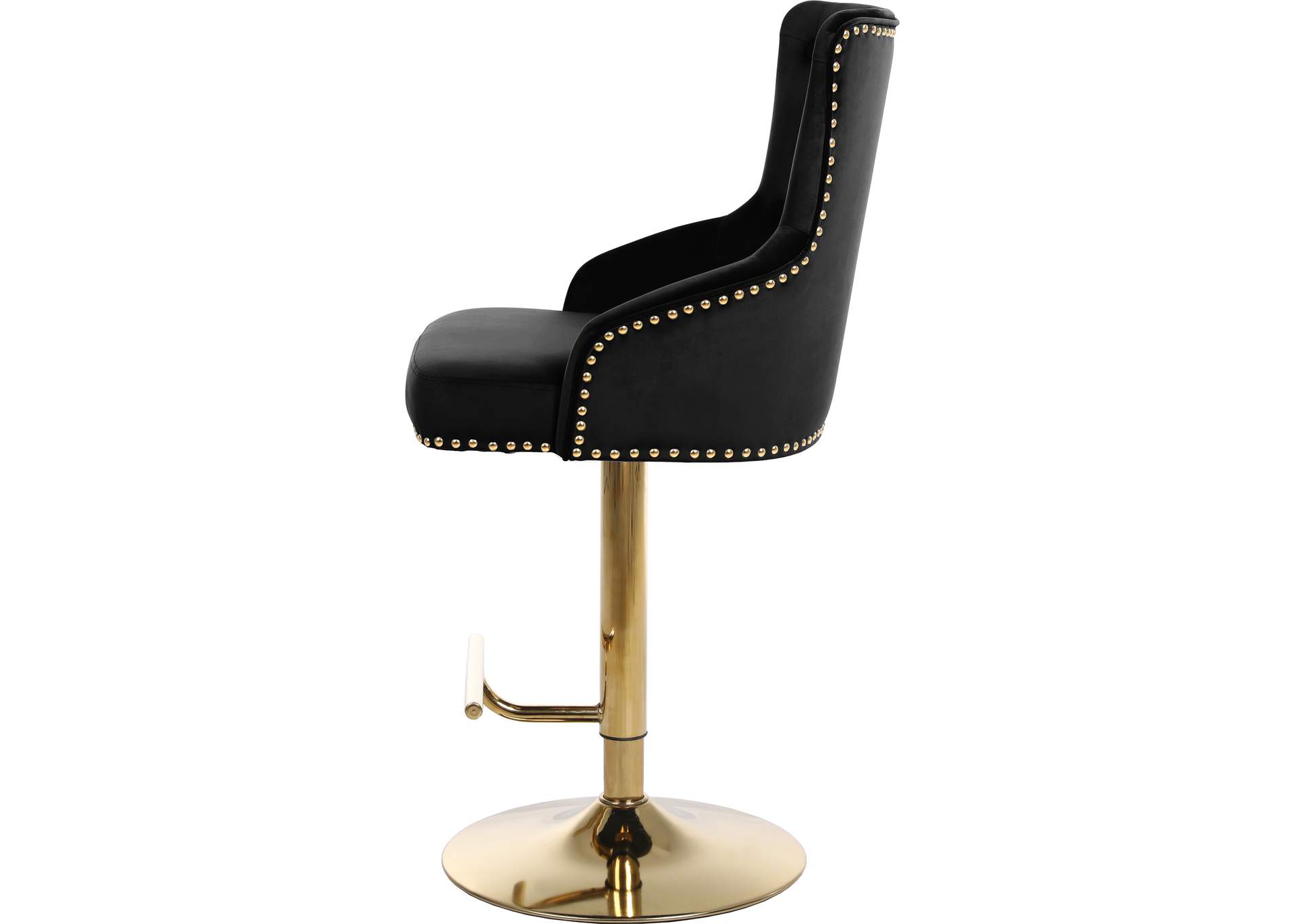 Claude Black Velvet Adjustable Stool,Meridian Furniture