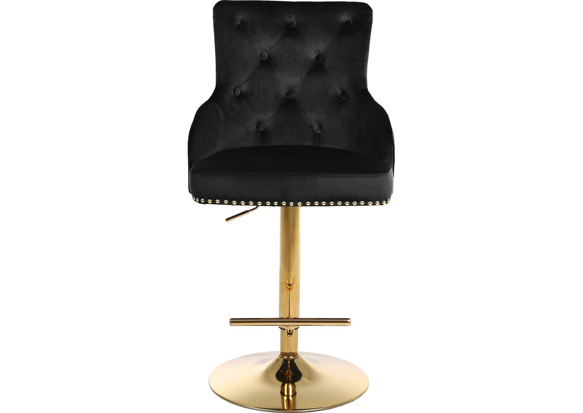 Claude Black Velvet Adjustable Stool,Meridian Furniture