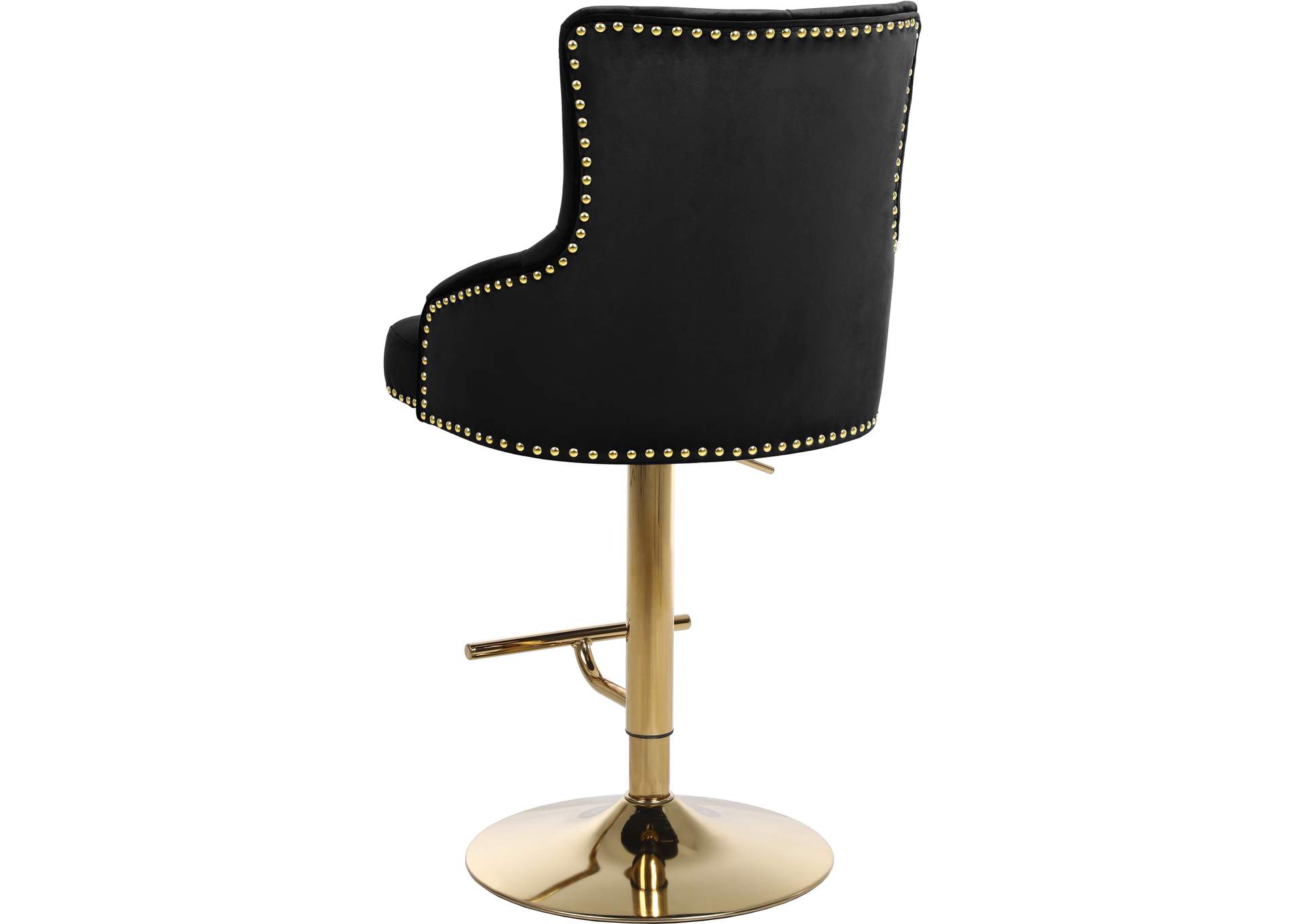 Claude Black Velvet Adjustable Stool,Meridian Furniture