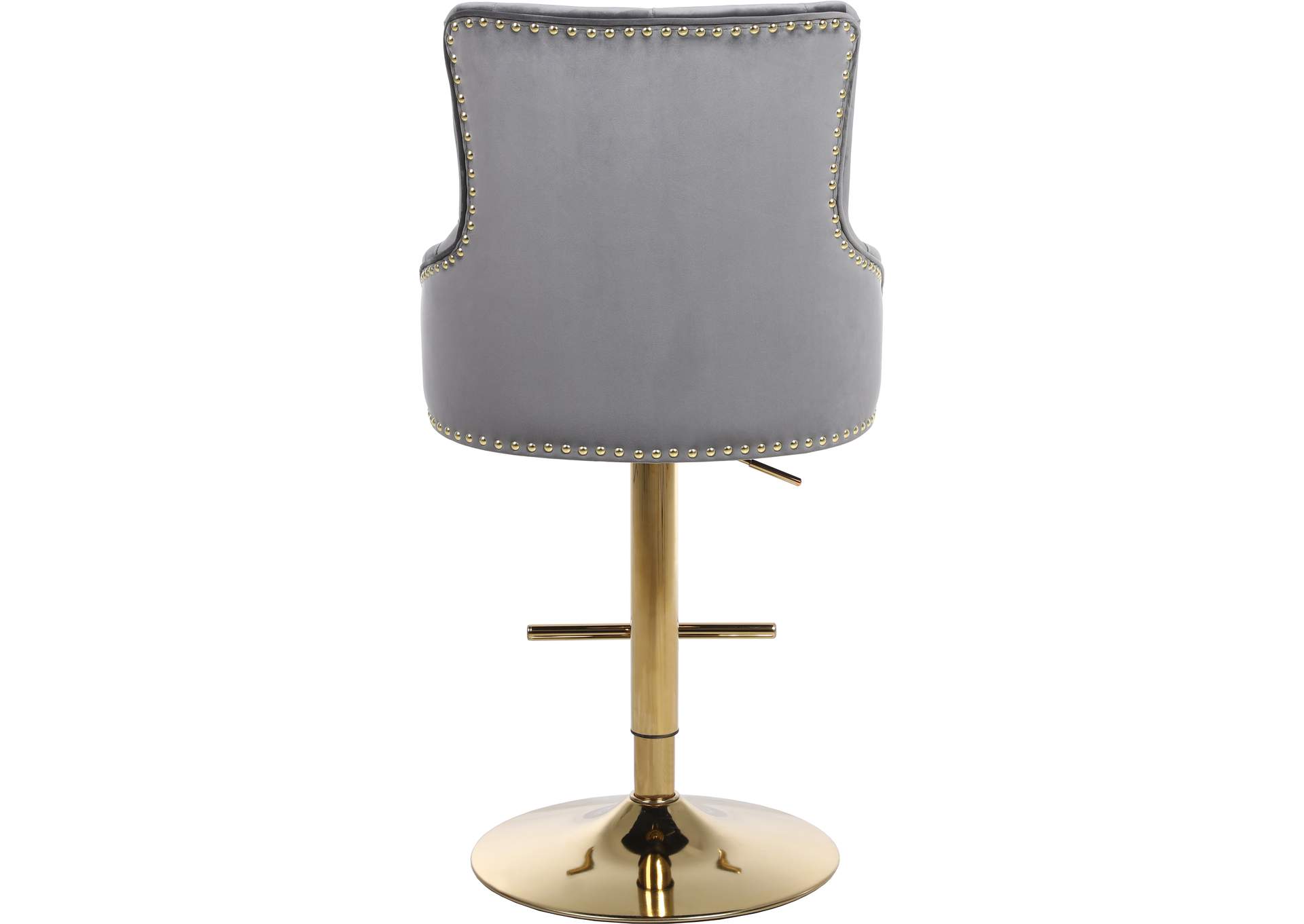 Claude Grey Velvet Adjustable Stool,Meridian Furniture