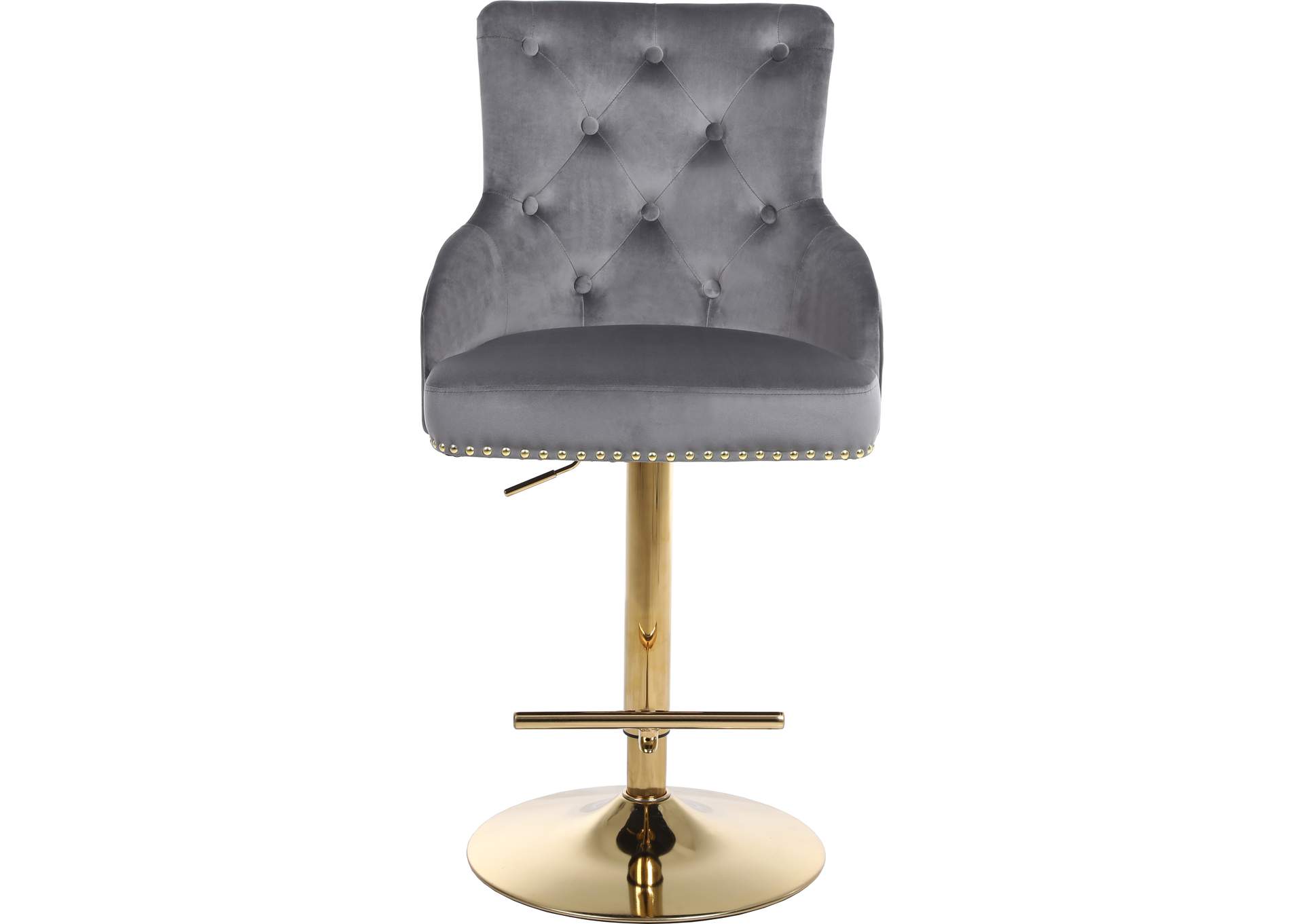 Claude Grey Velvet Adjustable Stool,Meridian Furniture