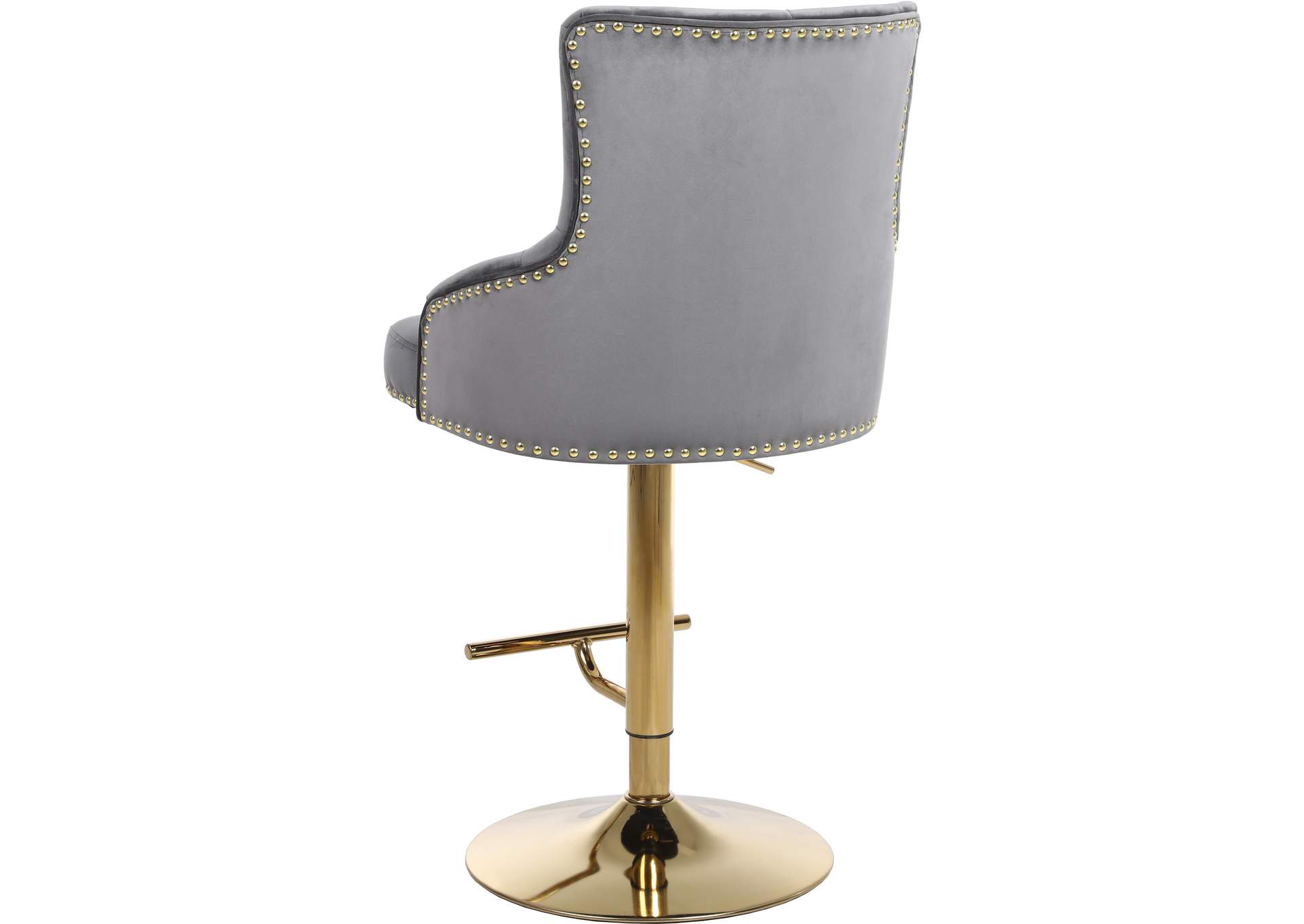 Claude Grey Velvet Adjustable Stool,Meridian Furniture