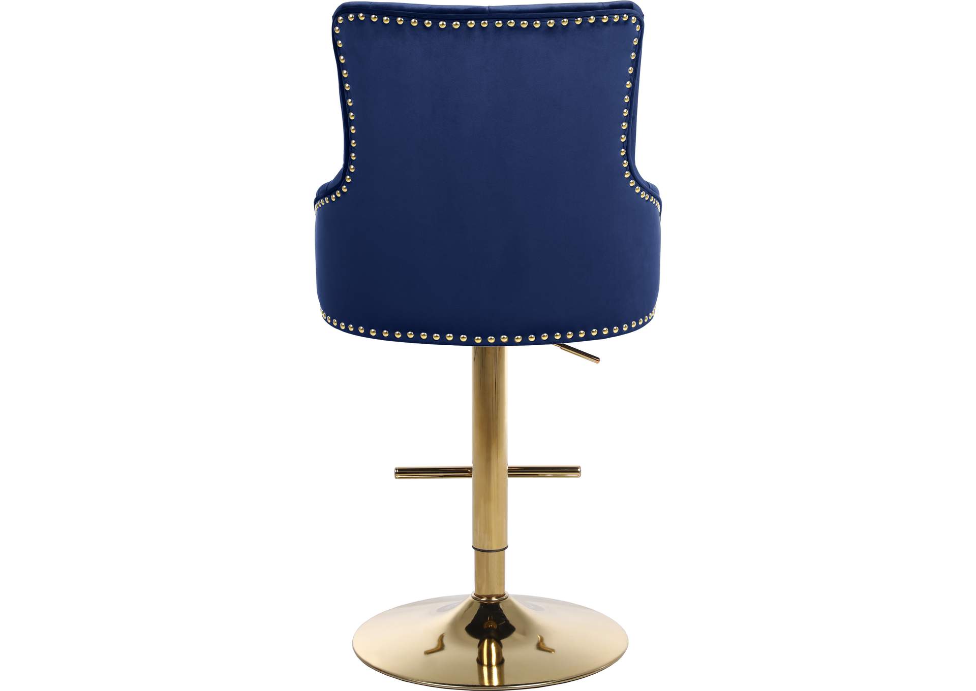 Claude Navy Velvet Adjustable Stool,Meridian Furniture