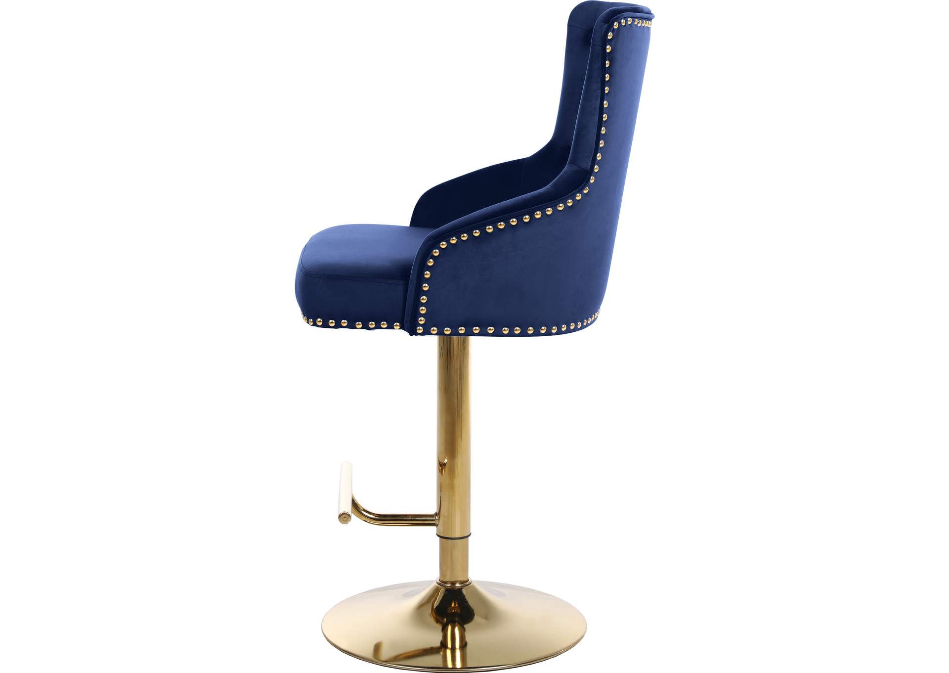 Claude Navy Velvet Adjustable Stool,Meridian Furniture