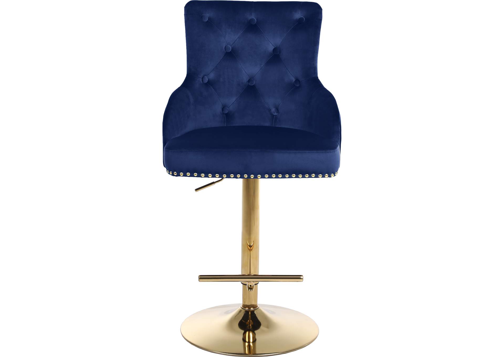 Claude Navy Velvet Adjustable Stool,Meridian Furniture