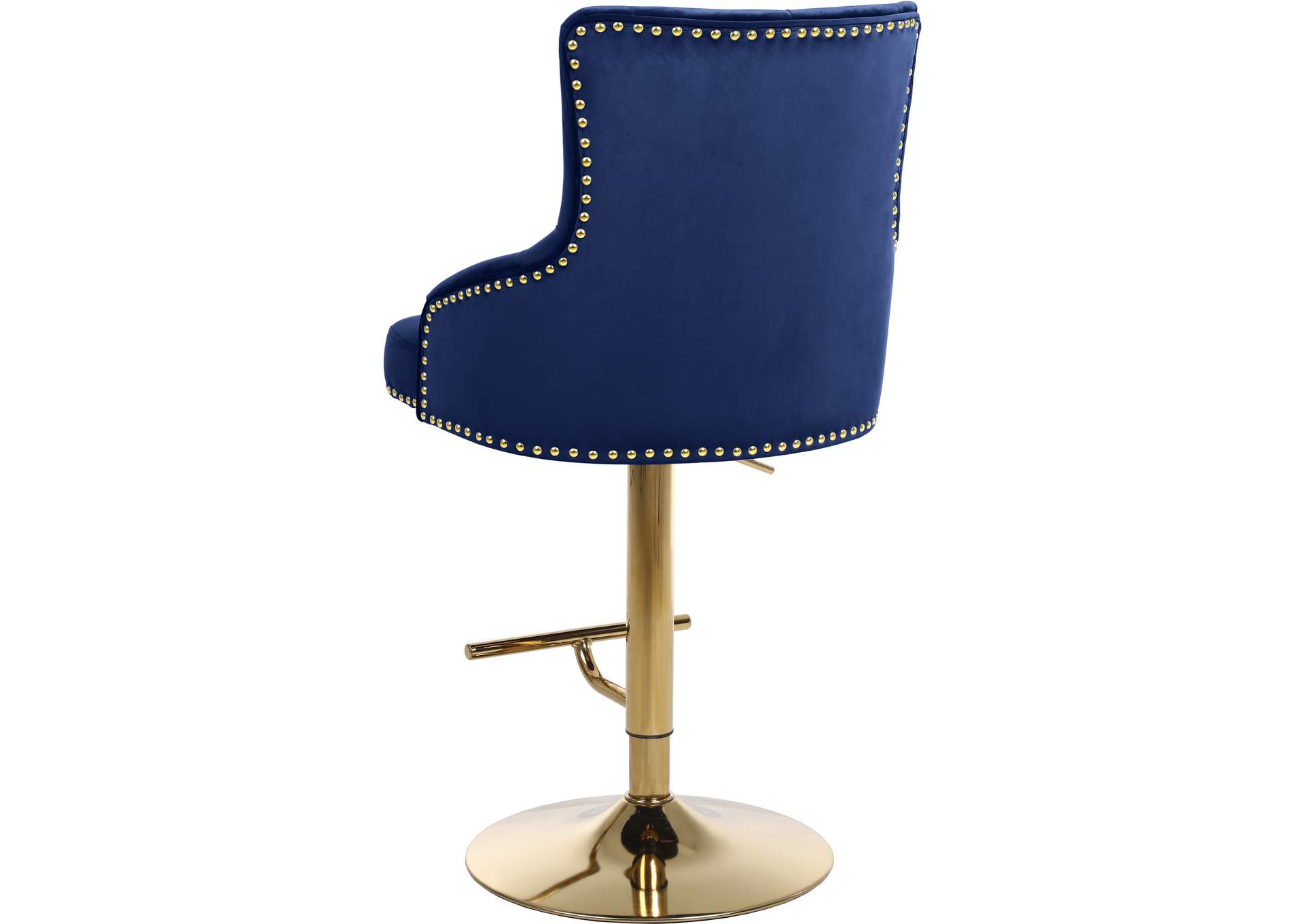 Claude Navy Velvet Adjustable Stool,Meridian Furniture