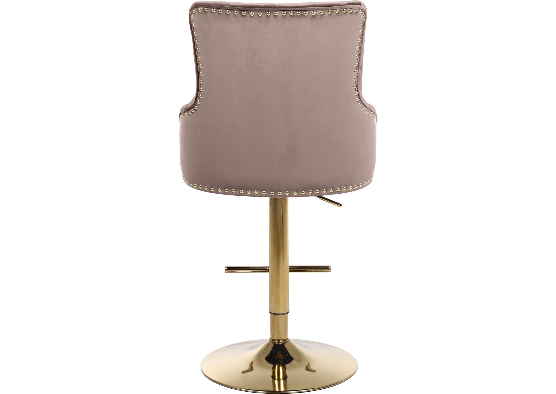 Claude Pink Velvet Adjustable Stool,Meridian Furniture