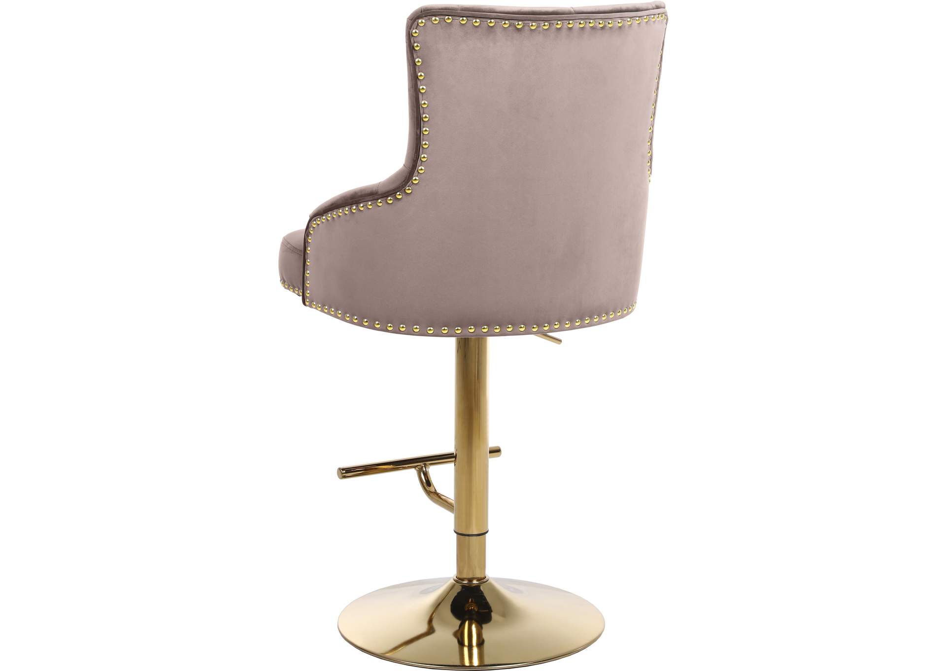 Claude Pink Velvet Adjustable Stool,Meridian Furniture