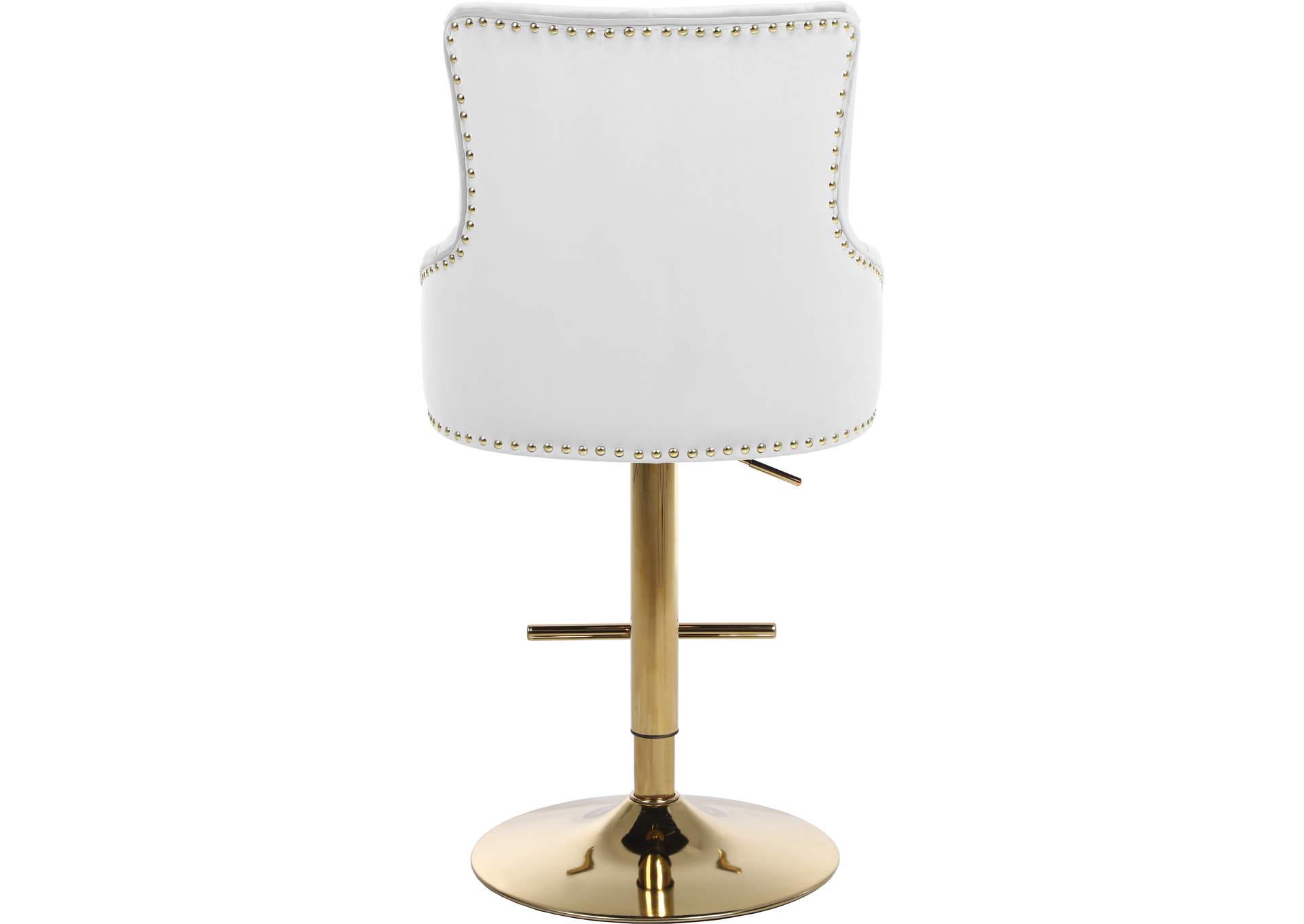 Claude White Velvet Adjustable Stool,Meridian Furniture