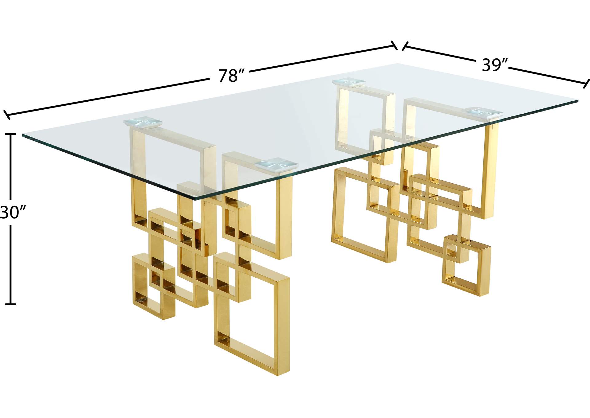 Pierre Gold Dining Table,Meridian Furniture