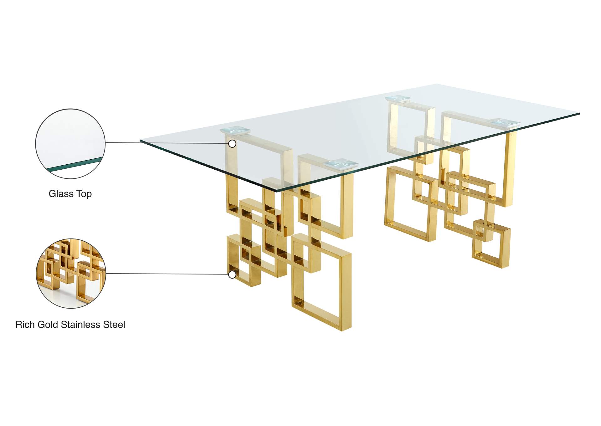 Pierre Gold Dining Table,Meridian Furniture