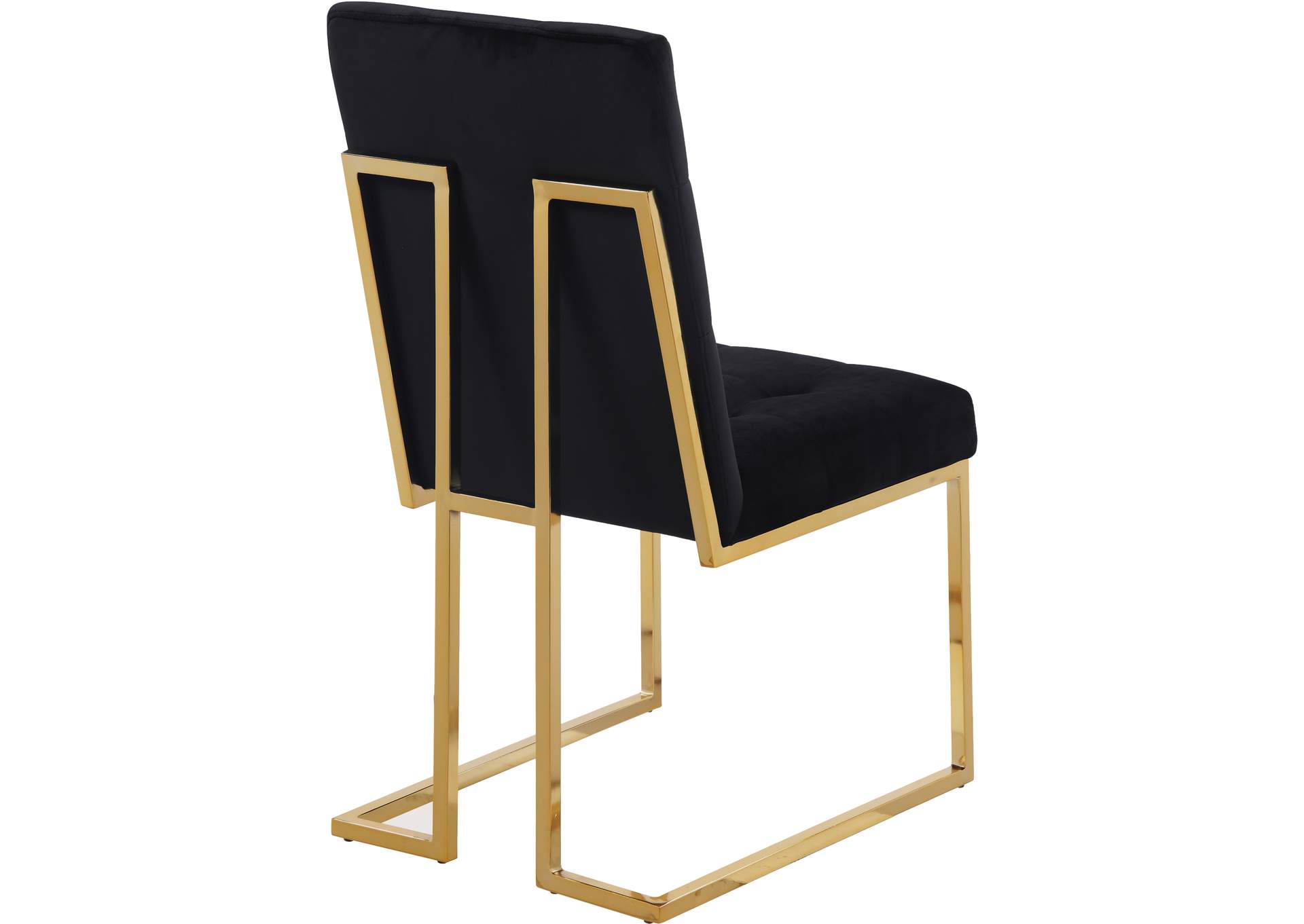 Pierre Black Velvet Dining Chair Set of 2,Meridian Furniture