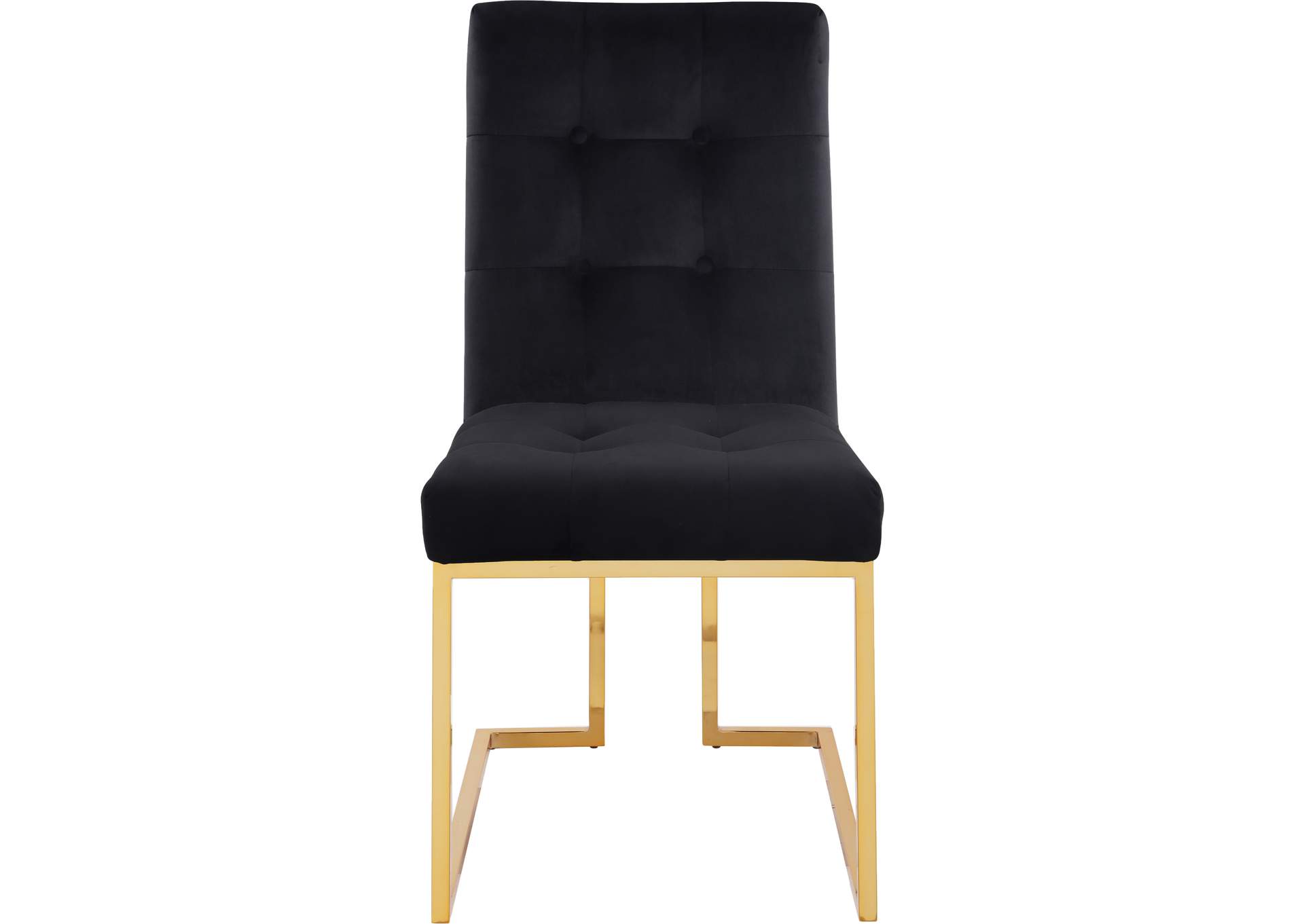 Pierre Black Velvet Dining Chair Set of 2,Meridian Furniture