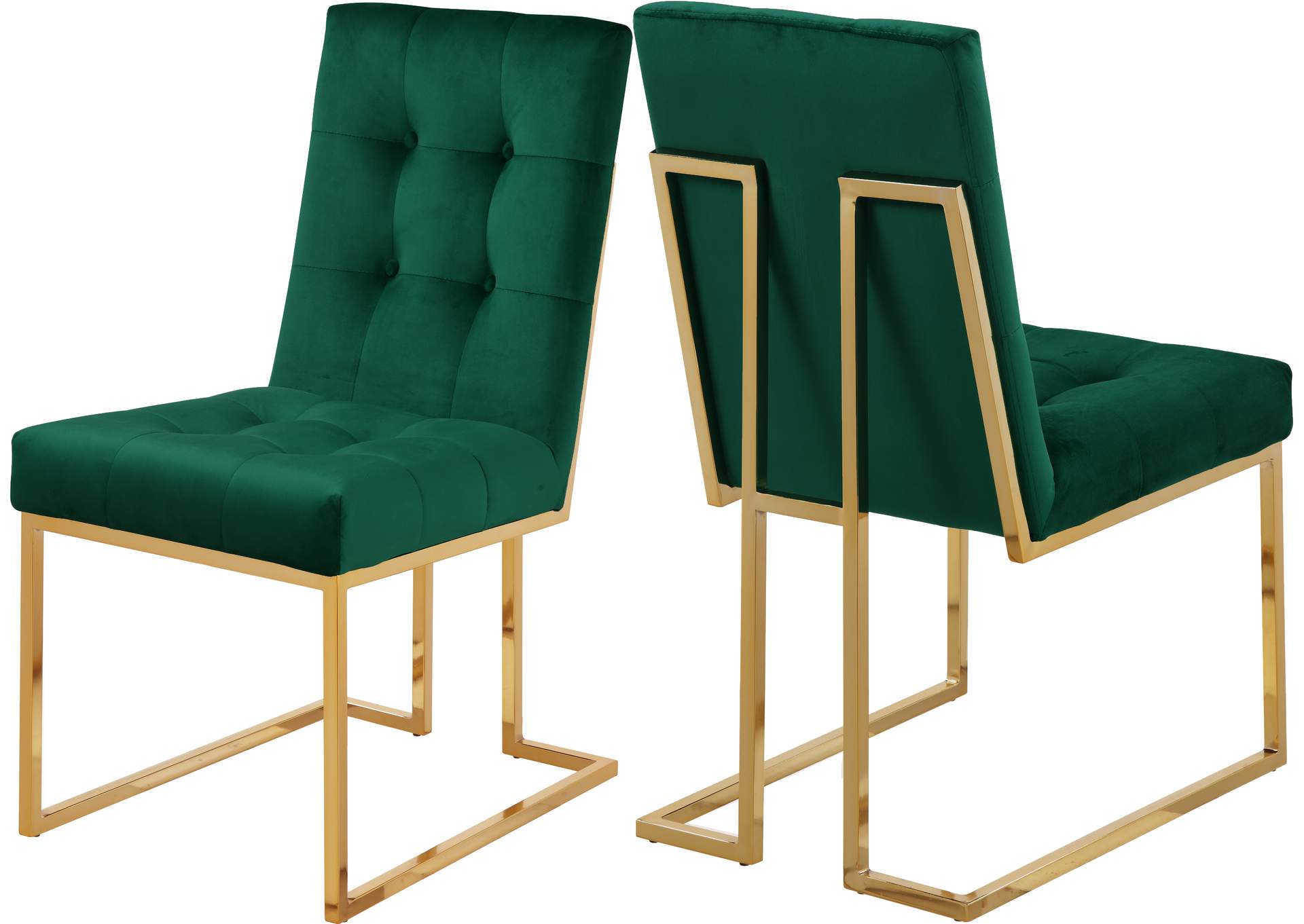 Emerald green velvet online dining chairs