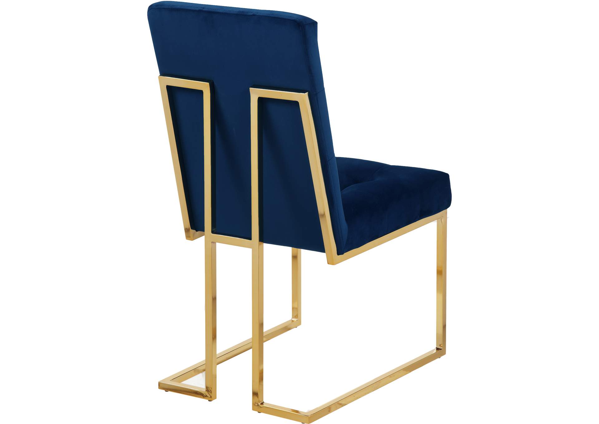 Pierre Navy Velvet Dining Chair Set of 2,Meridian Furniture