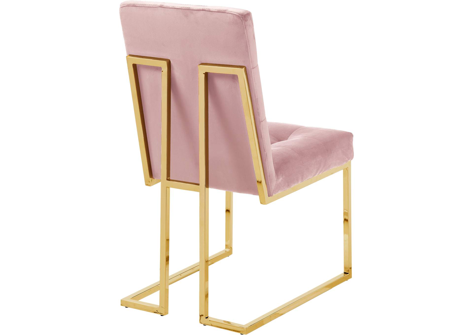 Pierre Pink Velvet Dining Chair Set of 2,Meridian Furniture