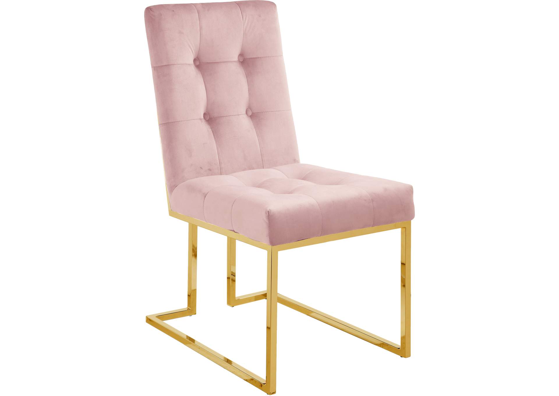 Pierre Pink Velvet Dining Chair Set of 2,Meridian Furniture